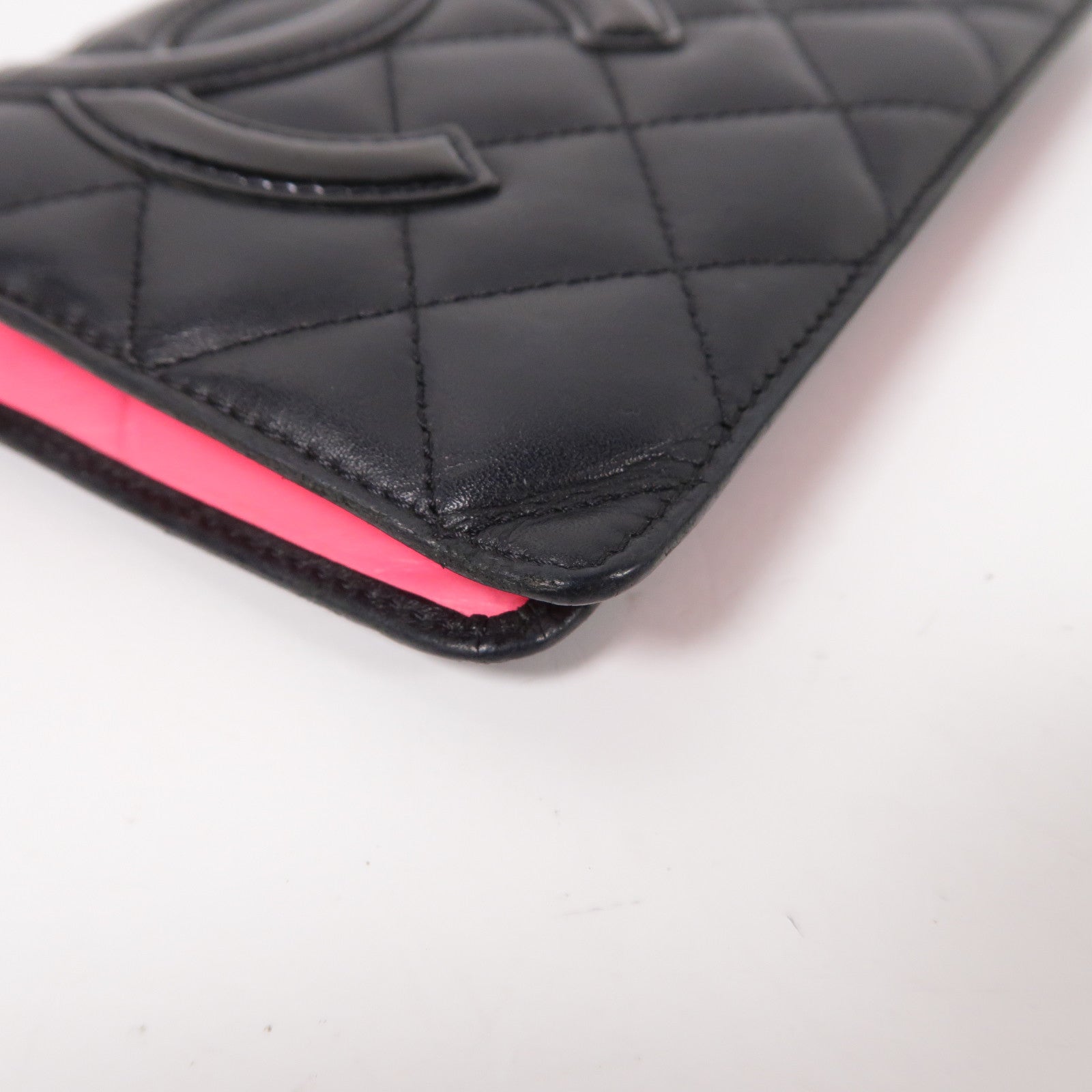 CHANEL 菱格牛皮皮革Cambon Line Long Wallet長錢包黑色