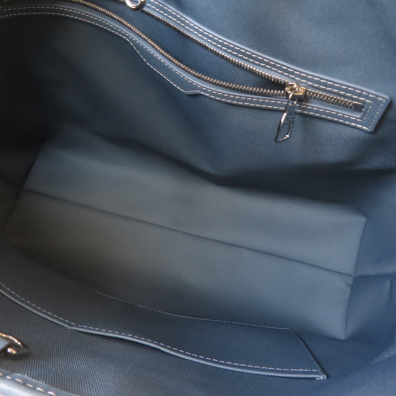 LOUIS VUITTON 牛仔布/皮革Weekend Tote NM銀扣手挽肩背兩用袋藍色