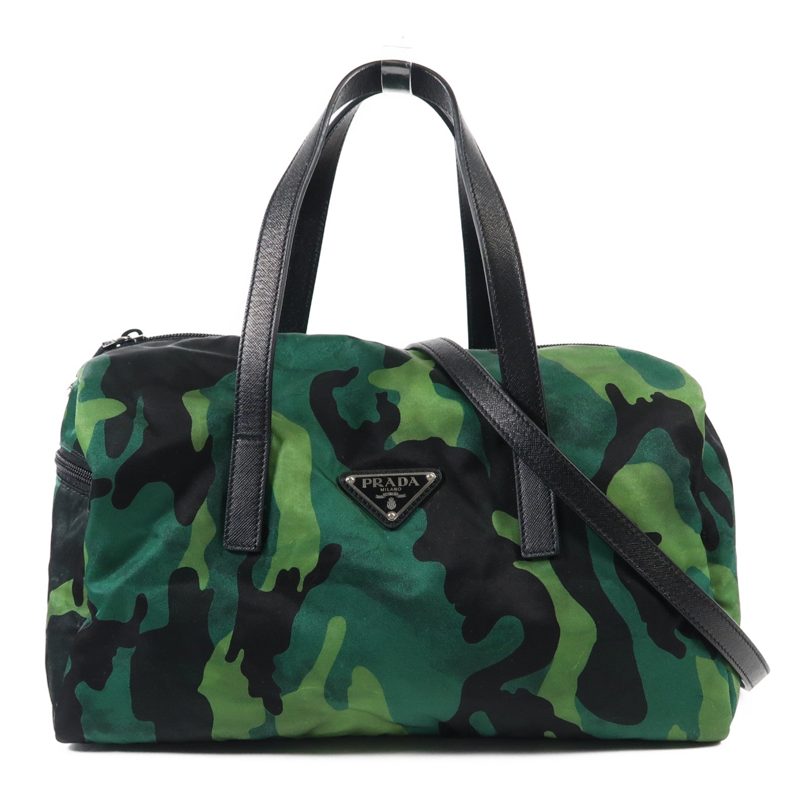 PRADA 尼龍2 Way Boston Bag銀扣手挽肩背兩用袋
