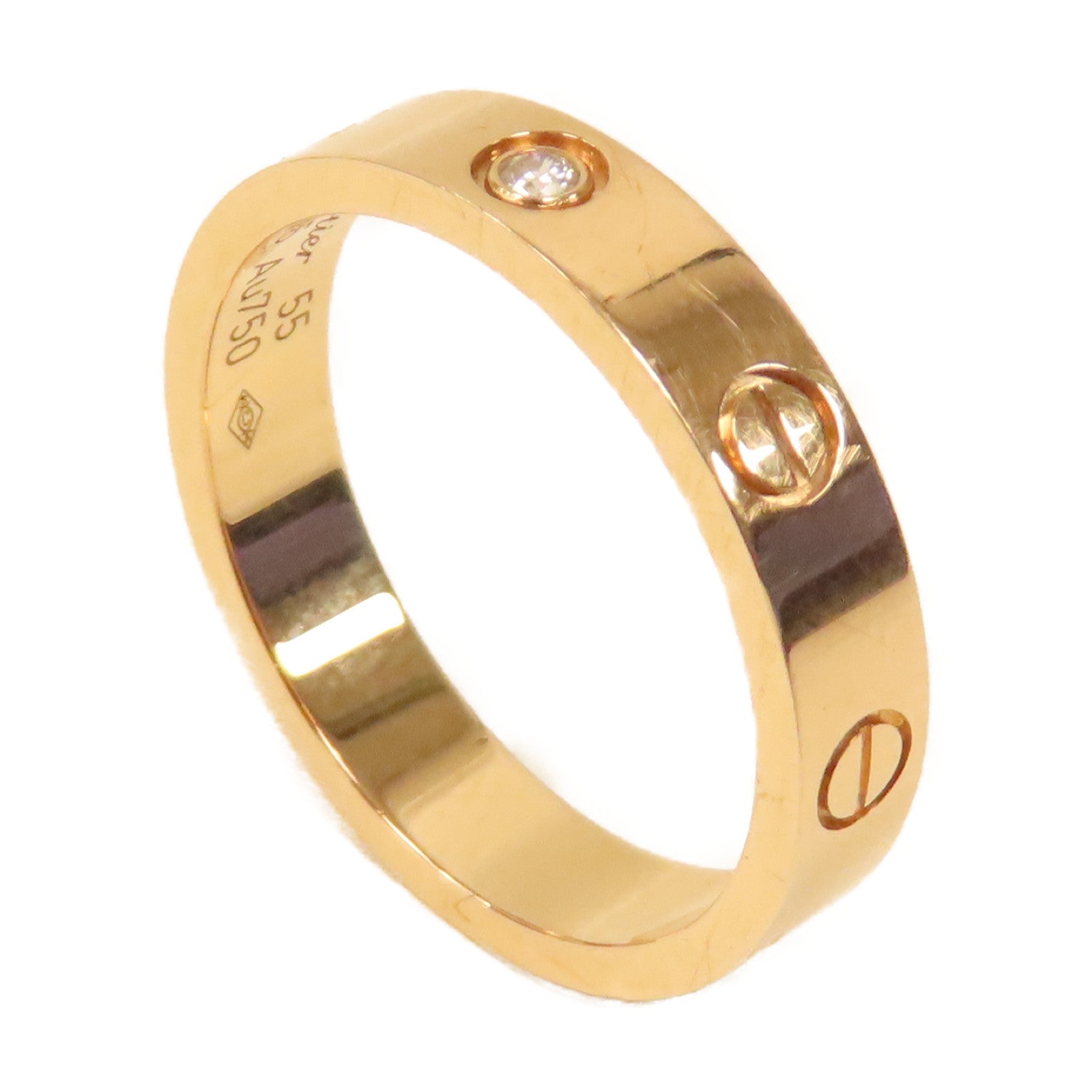 CARTIER 18K玫瑰金Love Wedding Ring 1 Diamond戒指Cartier#55 US#7