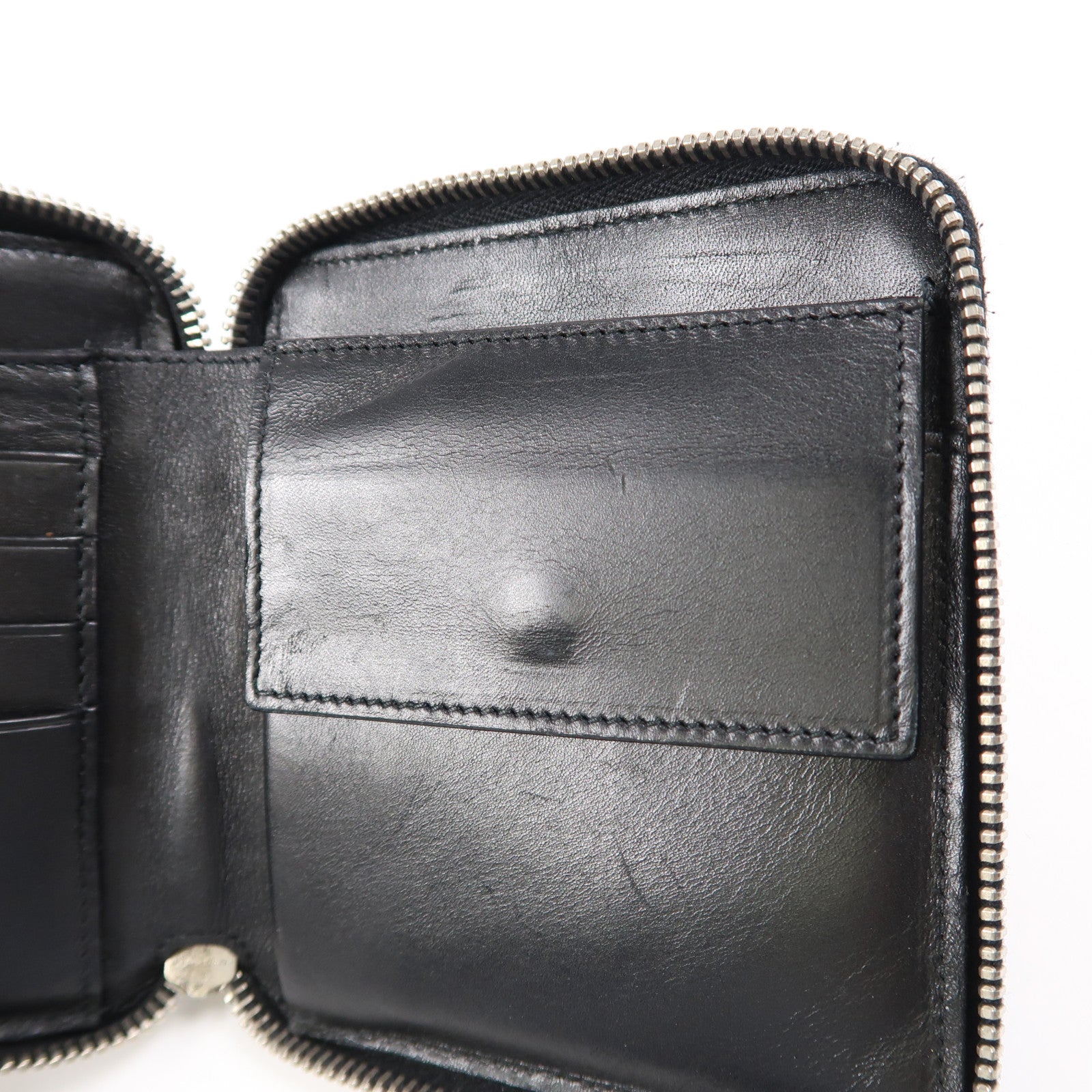 SAINT LAURENT 牛皮皮革Wallet銀扣錢包