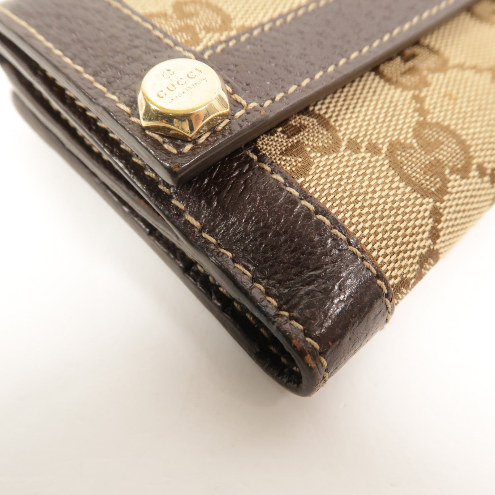 GUCCI 帆布/牛皮皮革Bifold Wallet錢包