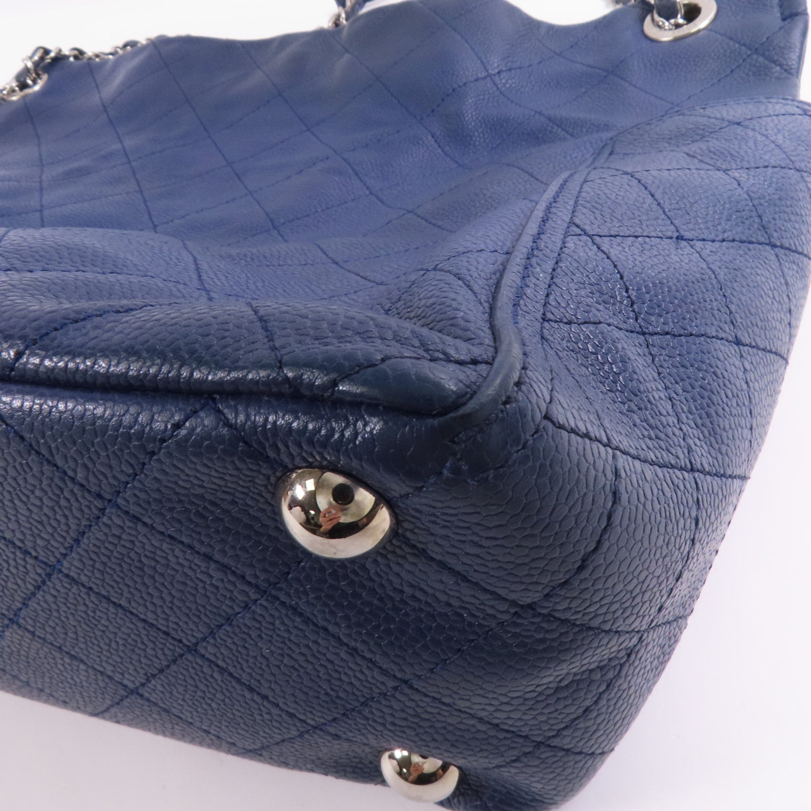 CHANEL 牛皮皮革皮革Shoulder Bag銀扣鏈帶肩背袋