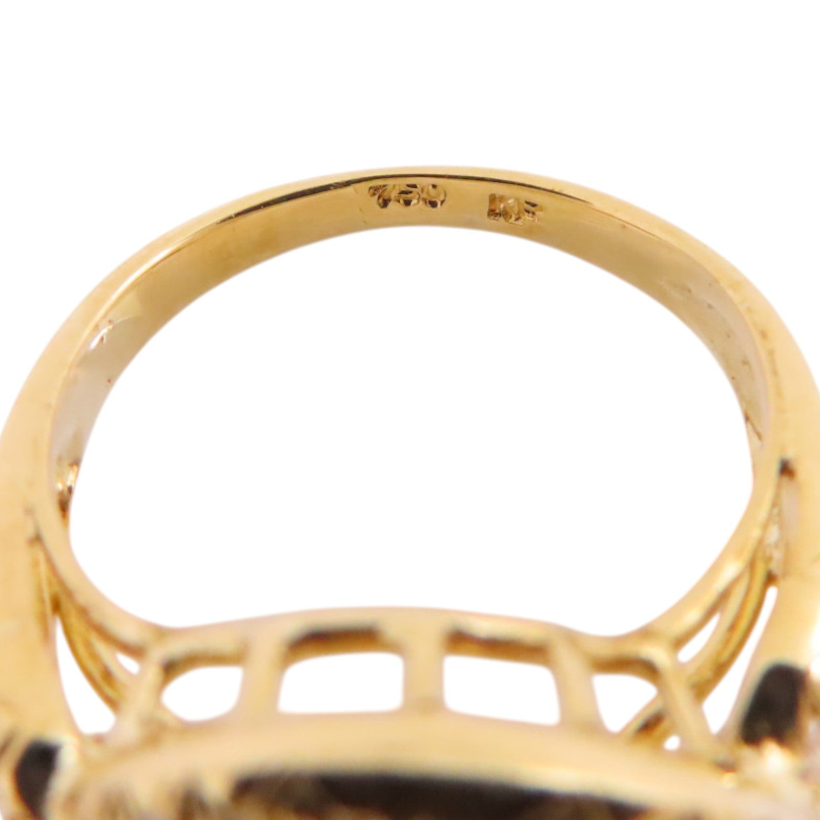 JEWELRY Pearl Diamond Ring US#4.25 18K Yellow Gold