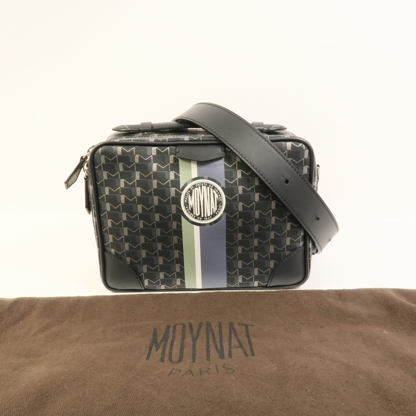 Moynat 塗層帆布Camera Bag手挽肩背兩用袋