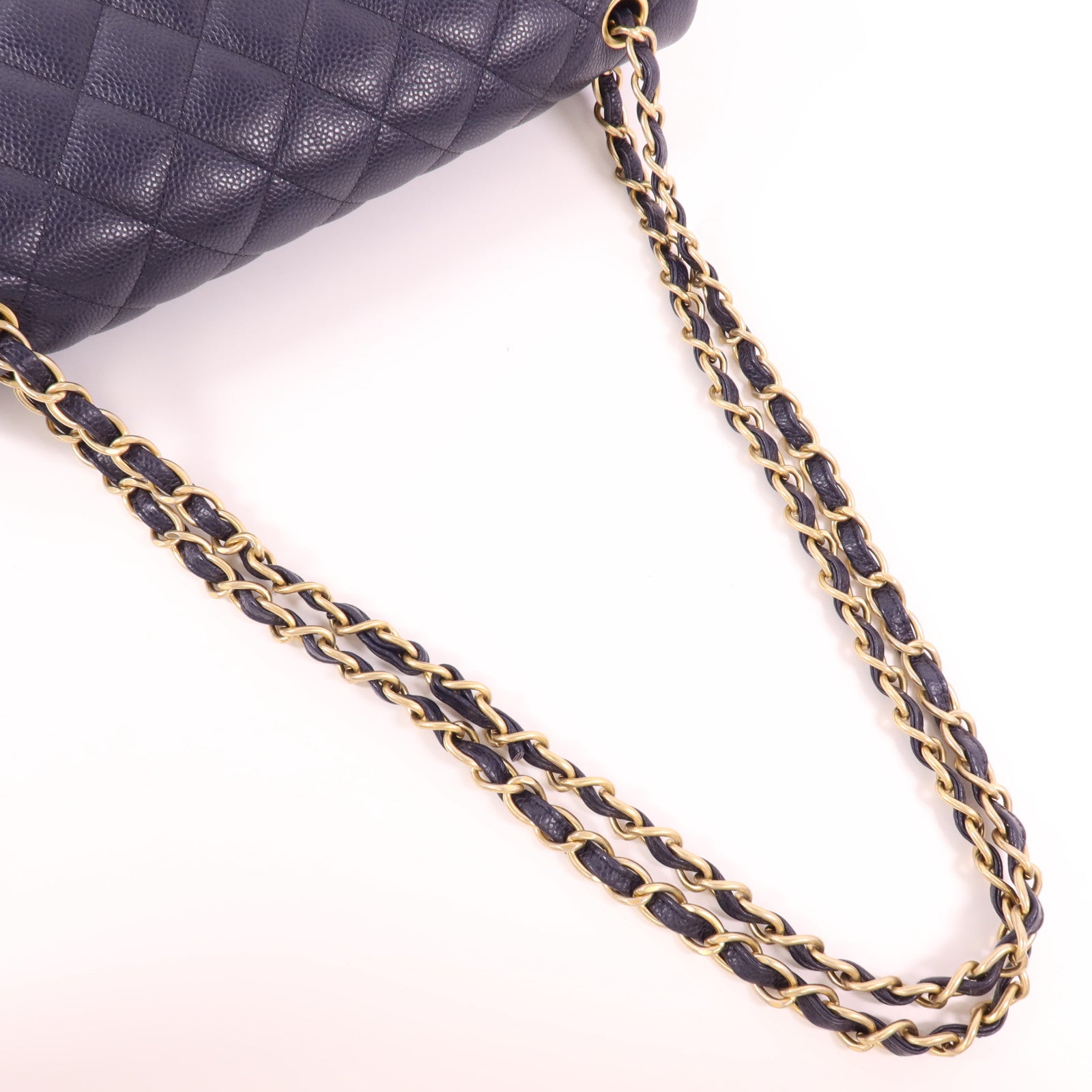 CHANEL 牛皮皮革Large Classic金扣鏈帶肩背袋