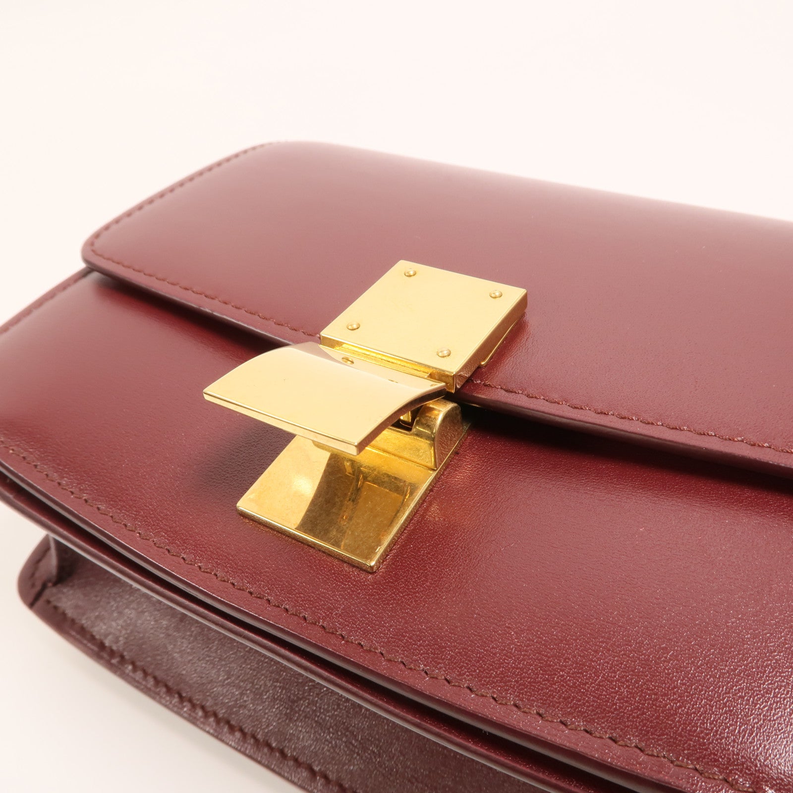 CELINE 【激減優惠】牛皮皮革Classic Box Small金扣肩背袋