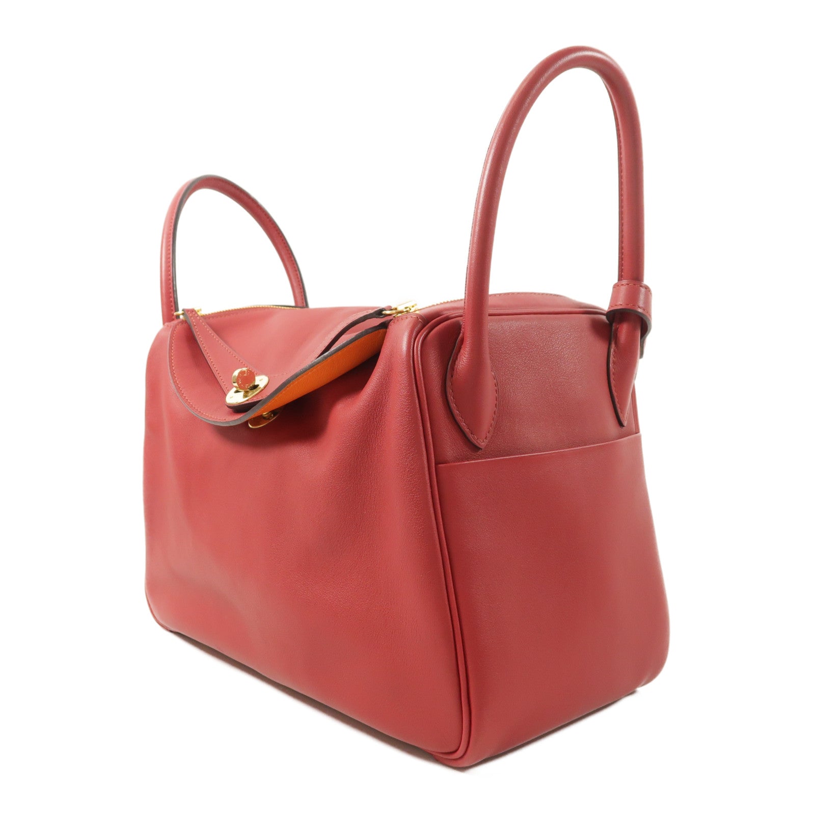 HERMES 皮革Lindy 30手挽肩背兩用袋Rouge Grenat