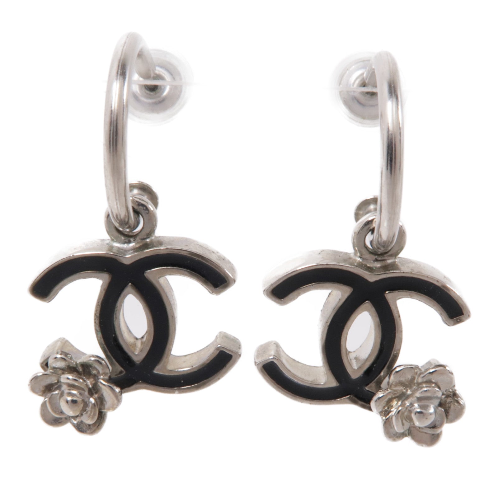 CHANEL 金屬Earrings耳環黑色/銀色