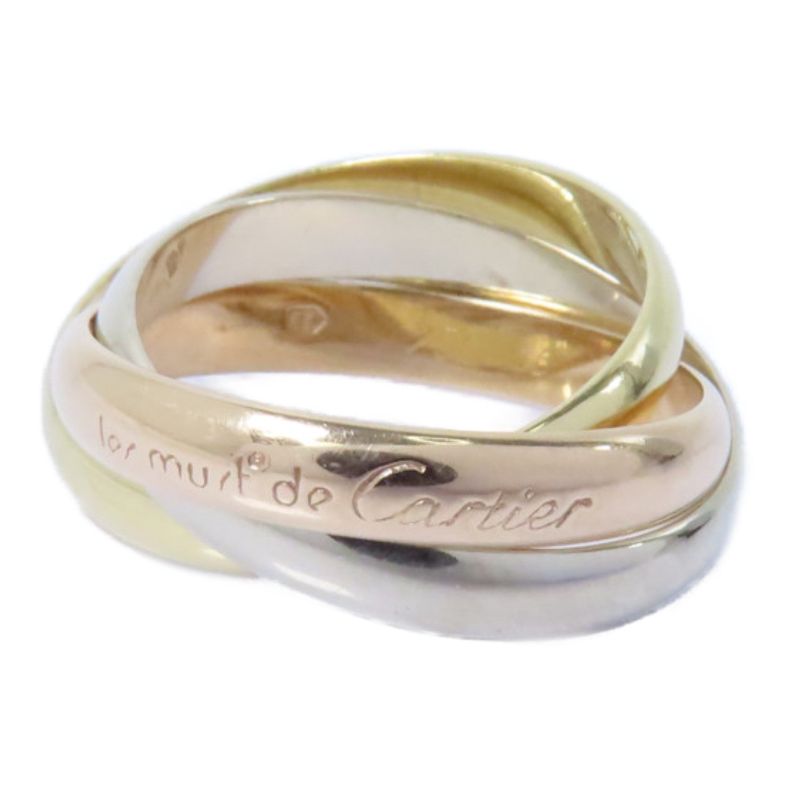 CARTIER 18K黃金/白金/玫瑰金Trinity Ring戒指Cartier#56/US#7.5