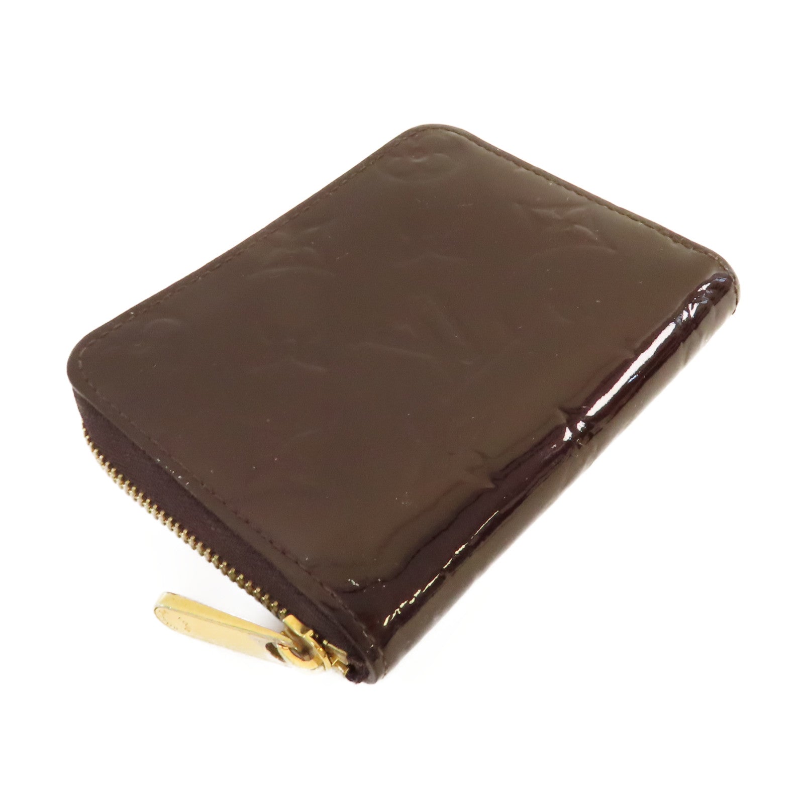 LOUIS VUITTON 【激減優惠】Monogram Vernis Zippy Coin Purse金扣拉鏈零錢卡套酒紅色