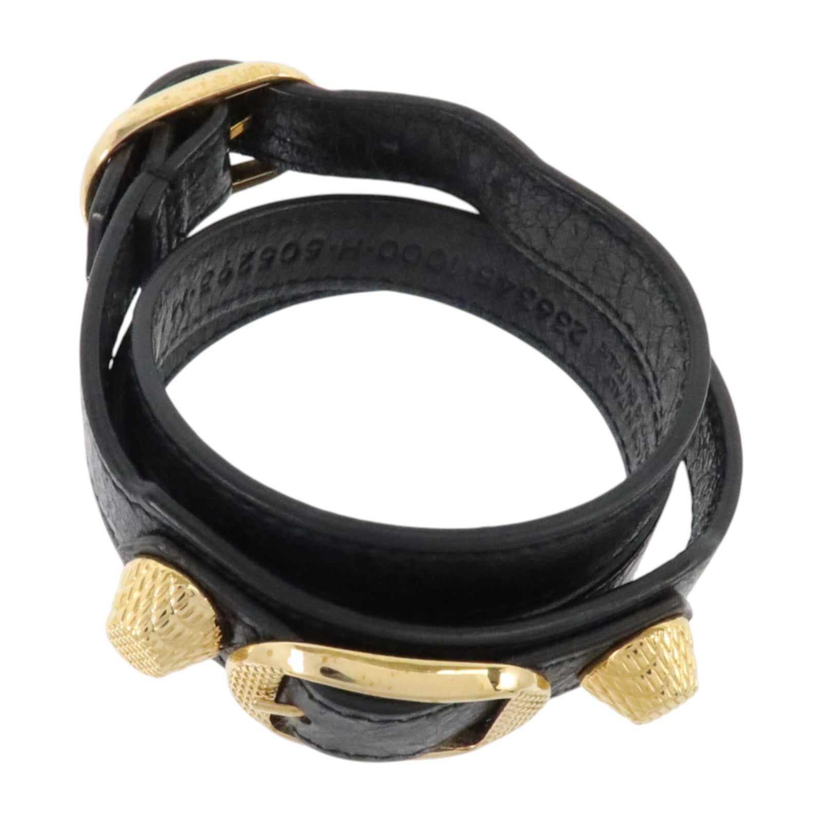 BALENCIAGA 牛皮皮革Giant Triple Tour Bracelet金扣手鏈