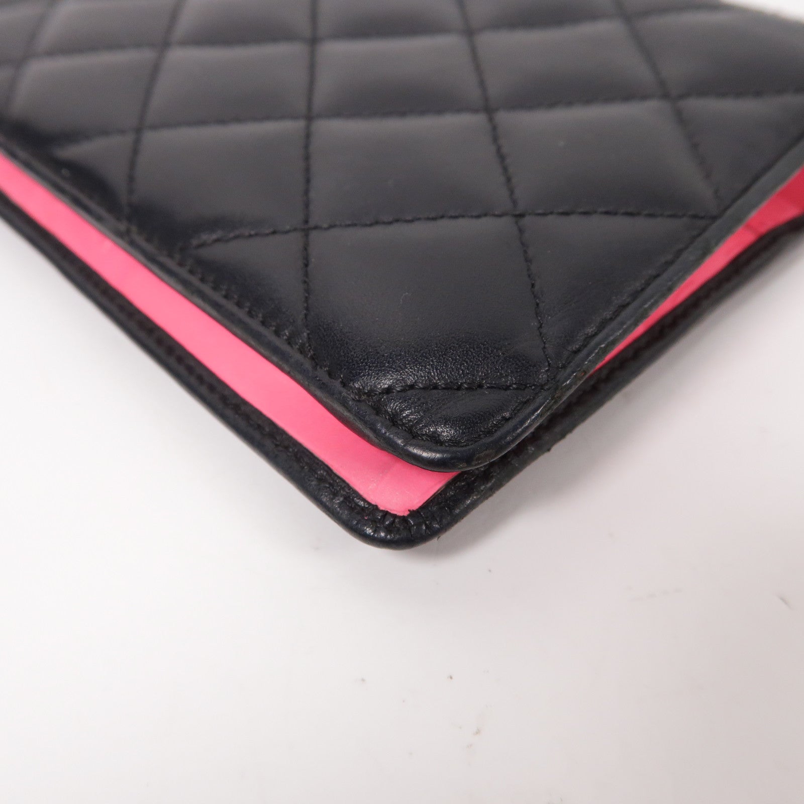 CHANEL 菱格牛皮皮革Cambon Line Long Wallet長錢包黑色