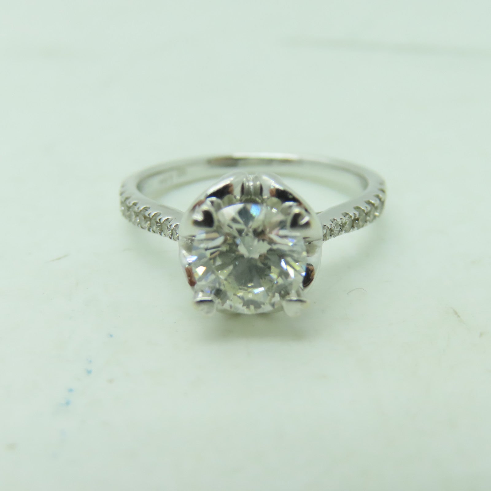 JEWELRY 【激減優惠】18K白金Diamond Ring 1.11ct/0.15ct鑽石戒指US#5.75