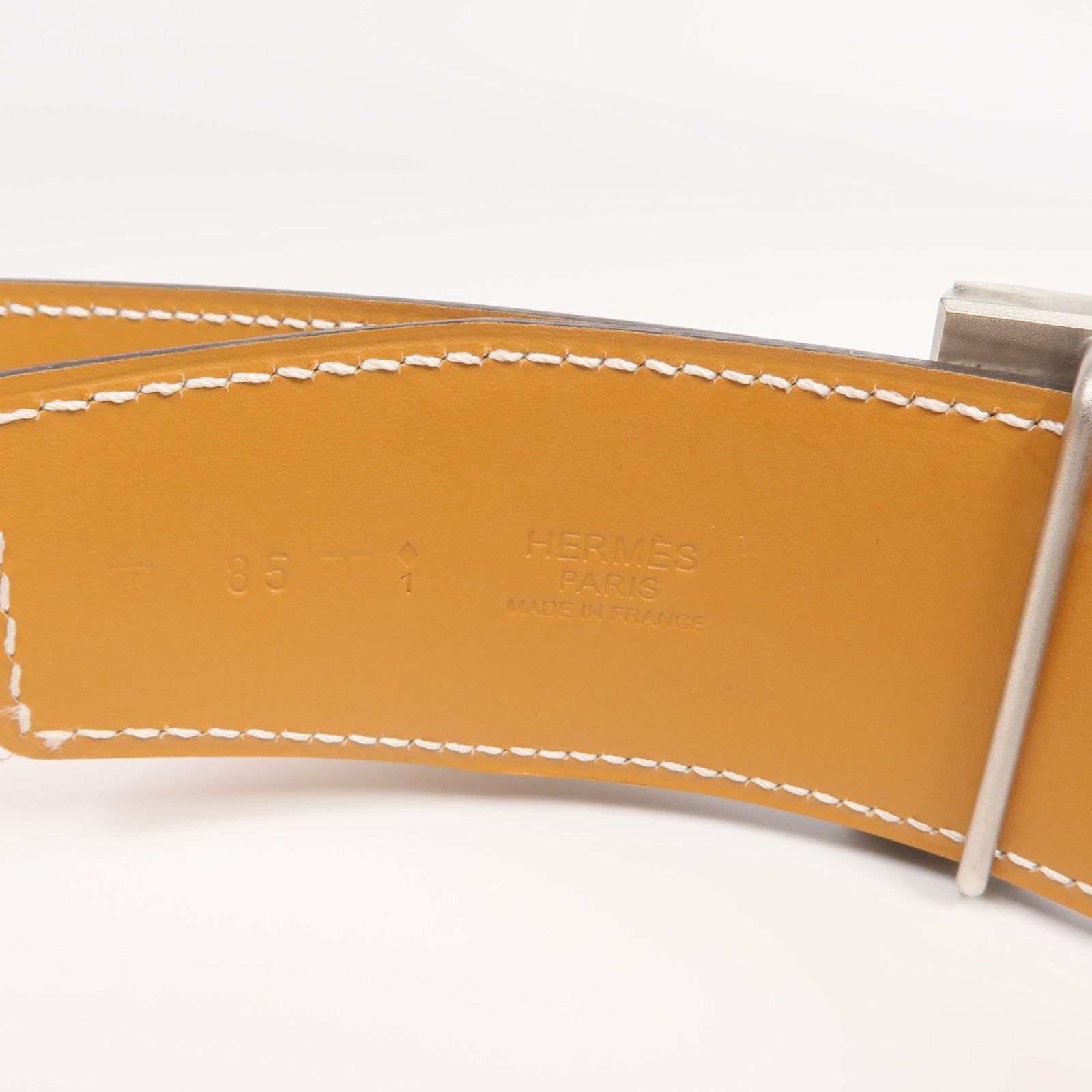 HERMES Epsom皮革Constance Belt銀扣皮帶Beton