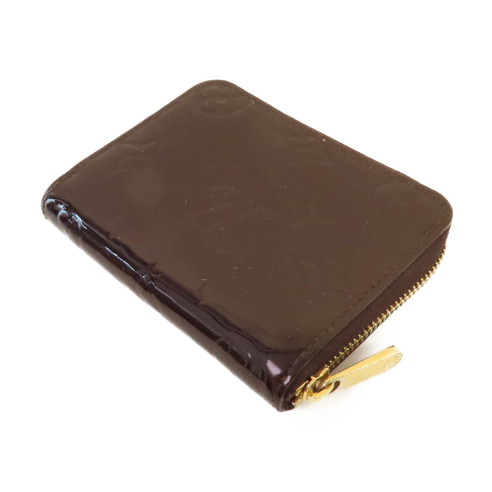 LOUIS VUITTON 【激減優惠】Monogram Vernis Zippy Coin Purse金扣拉鏈零錢卡套酒紅色