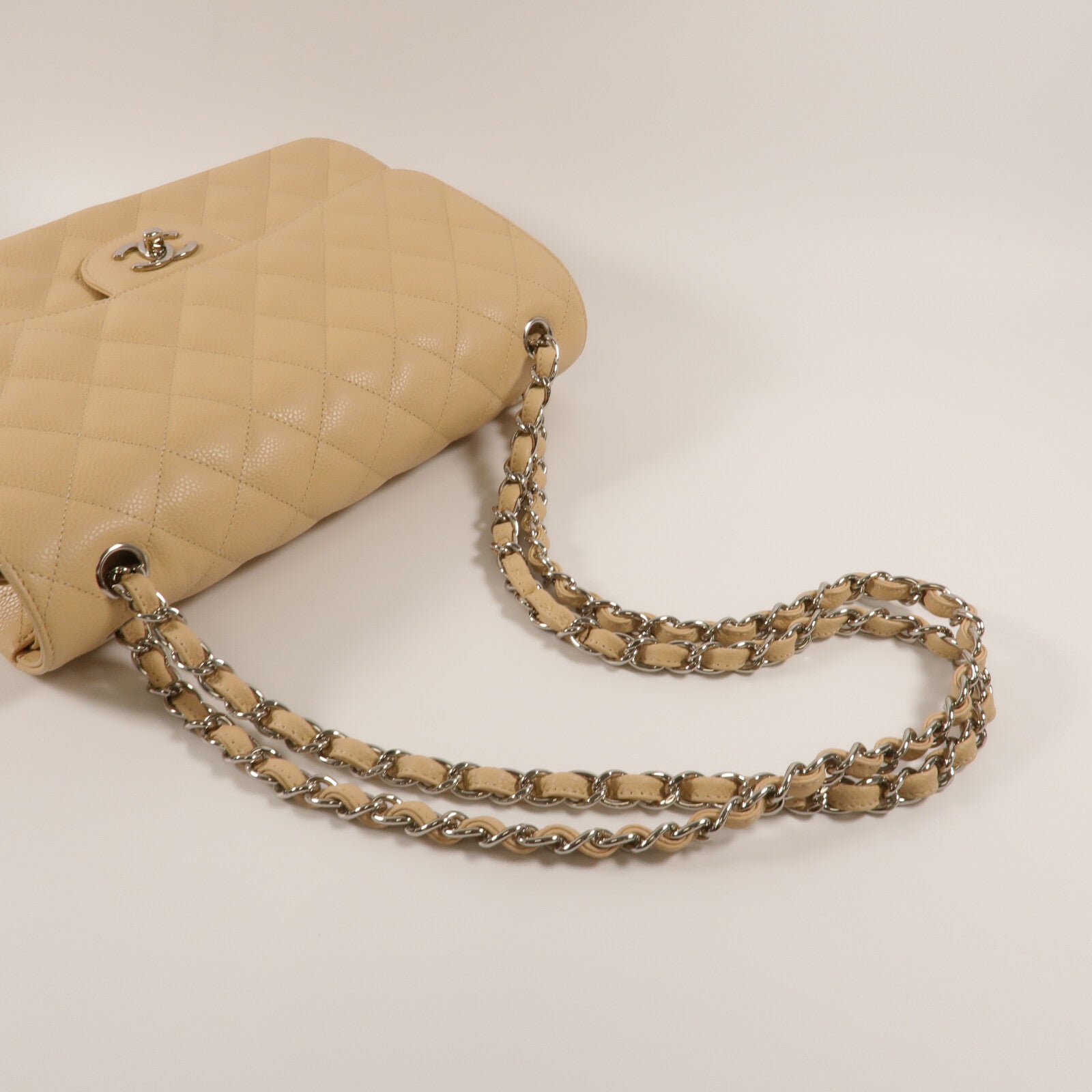 CHANEL 牛皮皮革Large Classic鏈帶肩背袋