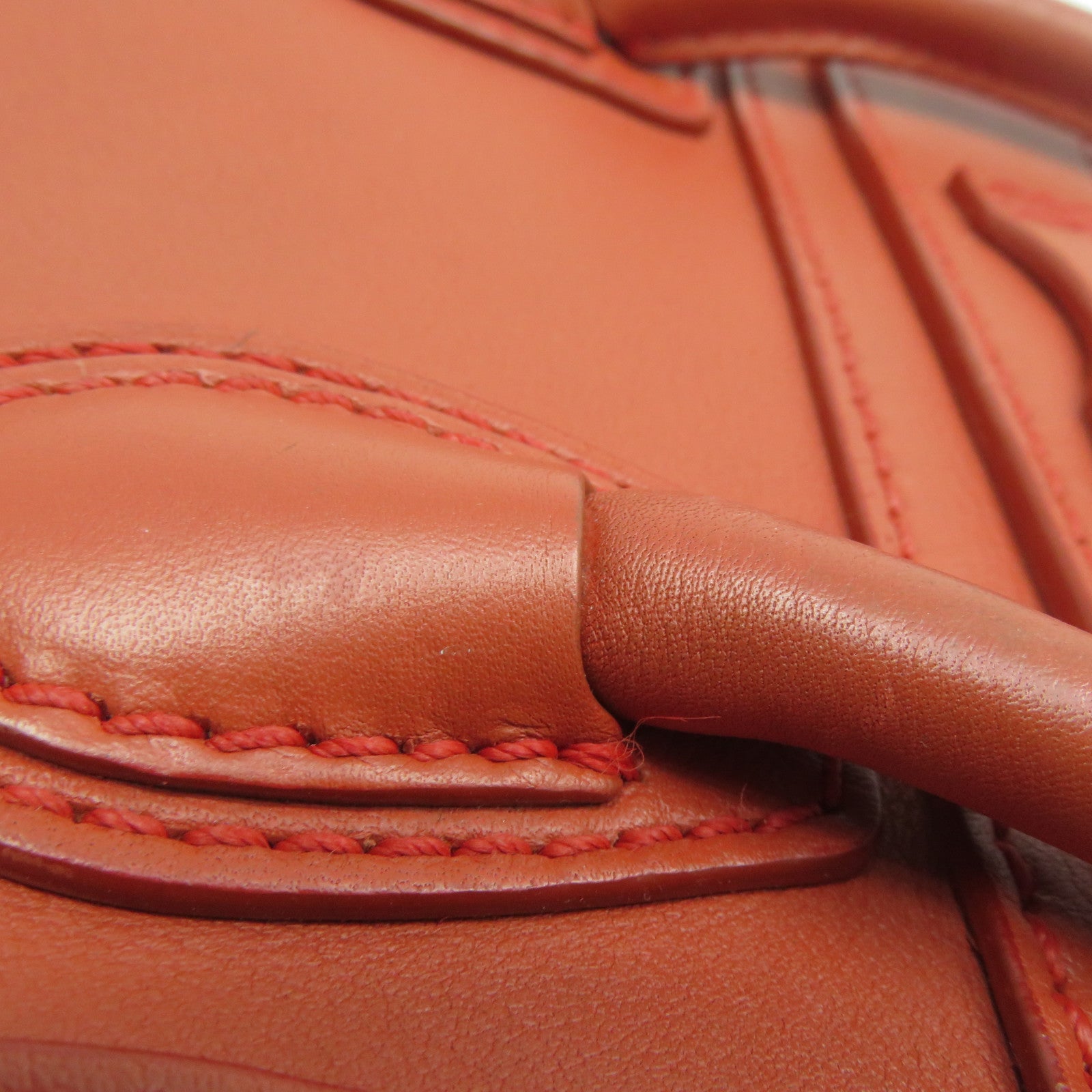 CELINE 牛皮皮革Nano Luggage金扣手挽肩背兩用袋紅色