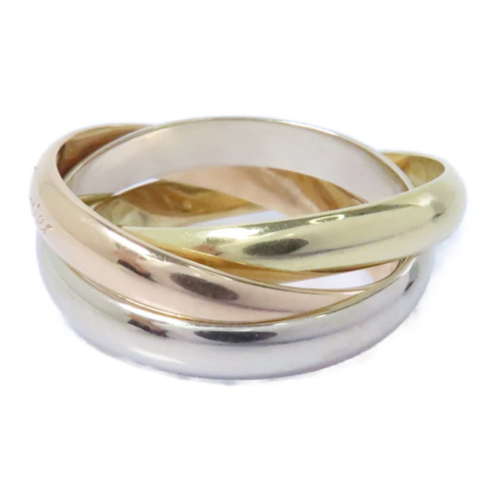 CARTIER 18K黃金/白金/玫瑰金Trinity Ring戒指Cartier#56/US#7.5