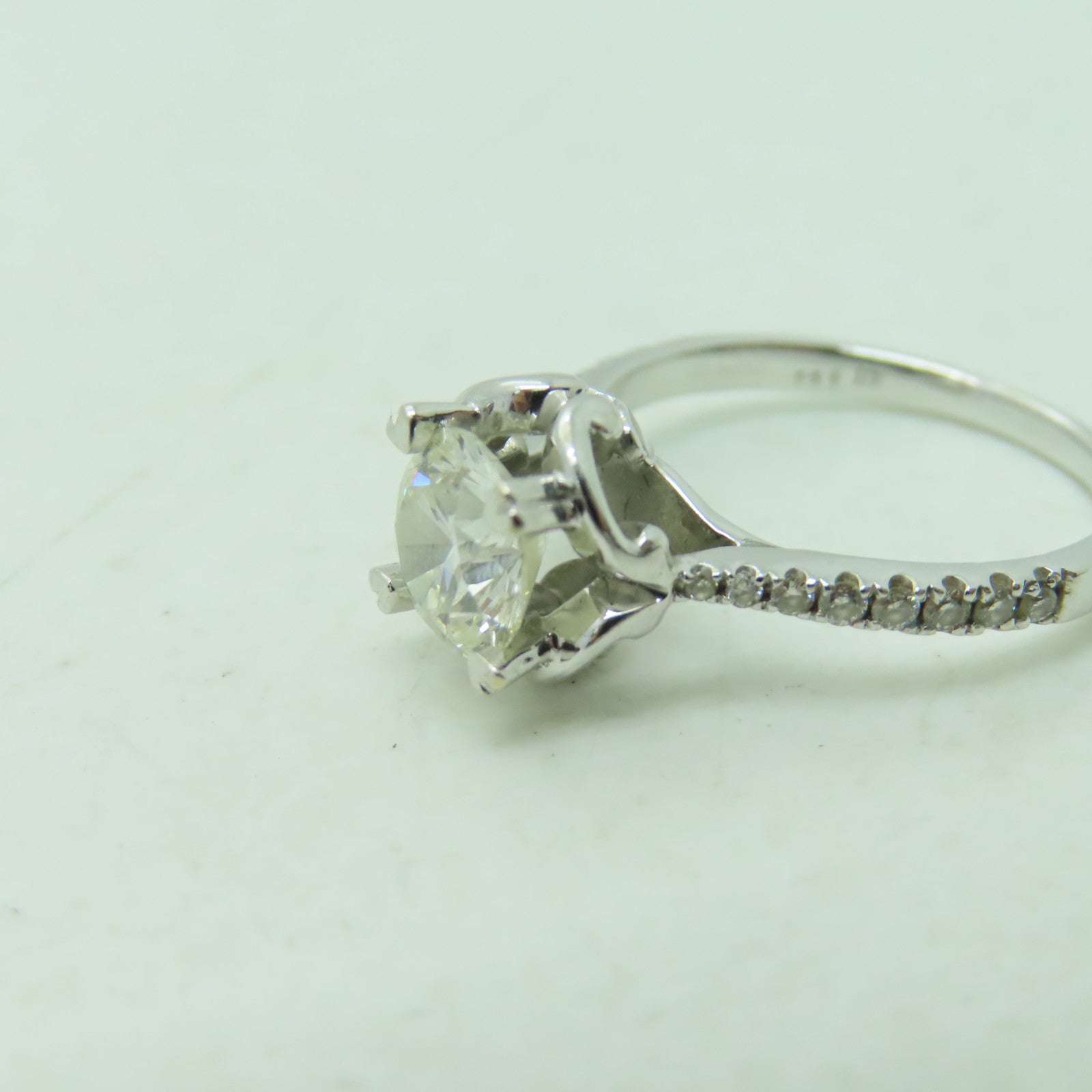 JEWELRY 【激減優惠】18K白金Diamond Ring 1.11ct/0.15ct鑽石戒指US#5.75