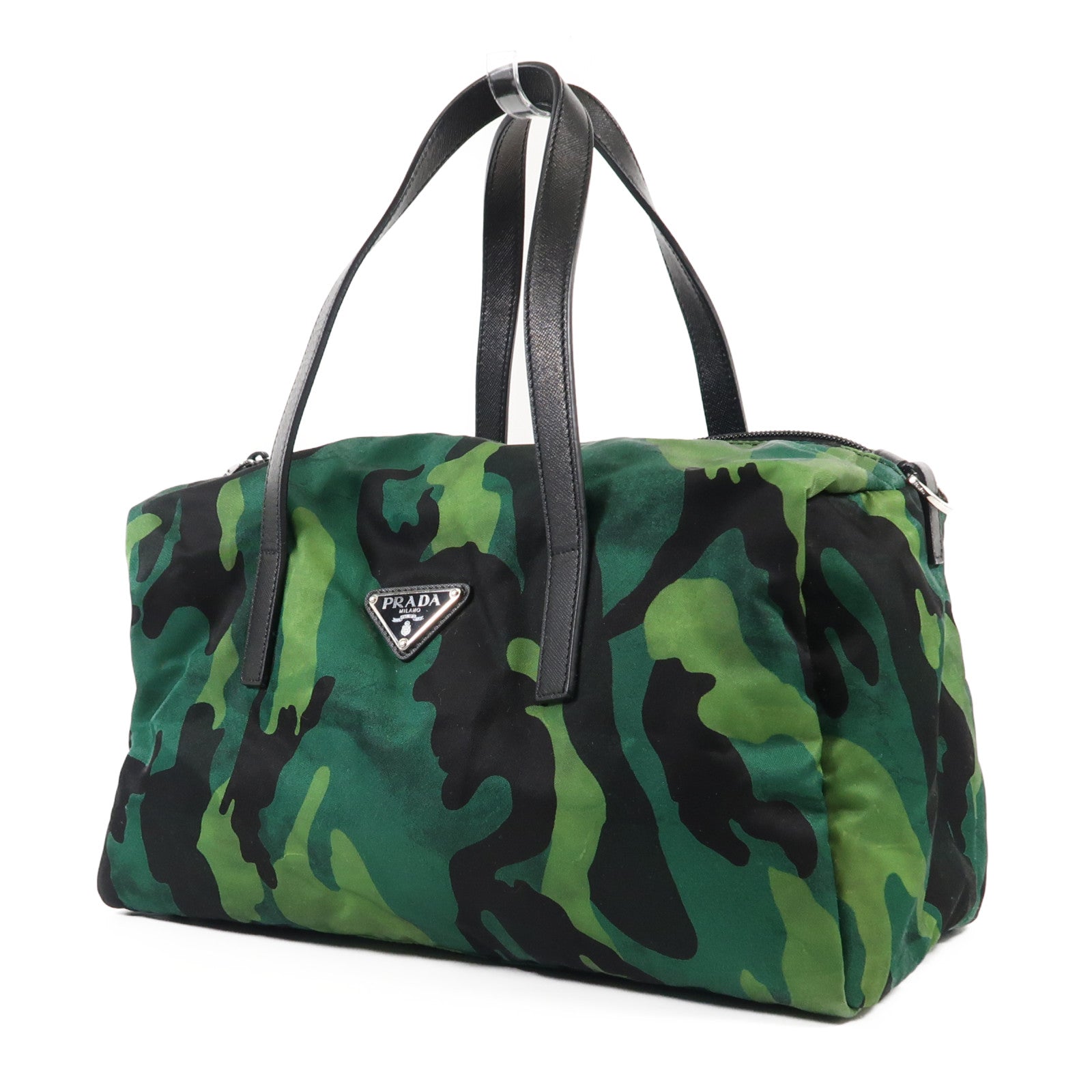 PRADA 尼龍2 Way Boston Bag銀扣手挽肩背兩用袋