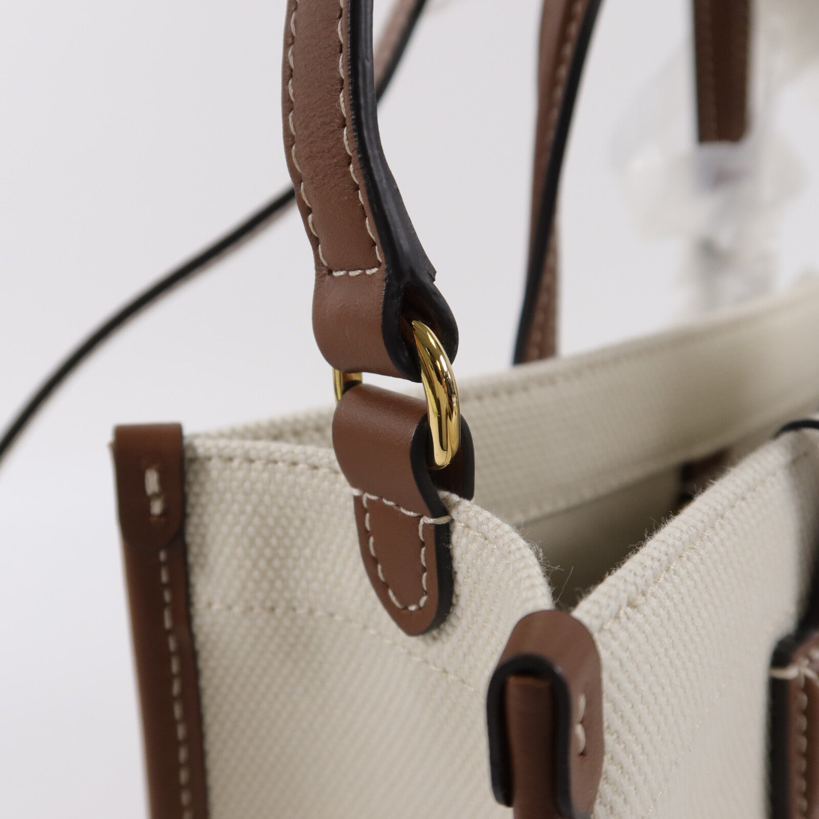 BURBERRY 帆布Mini Freya Tote手挽肩背兩用袋