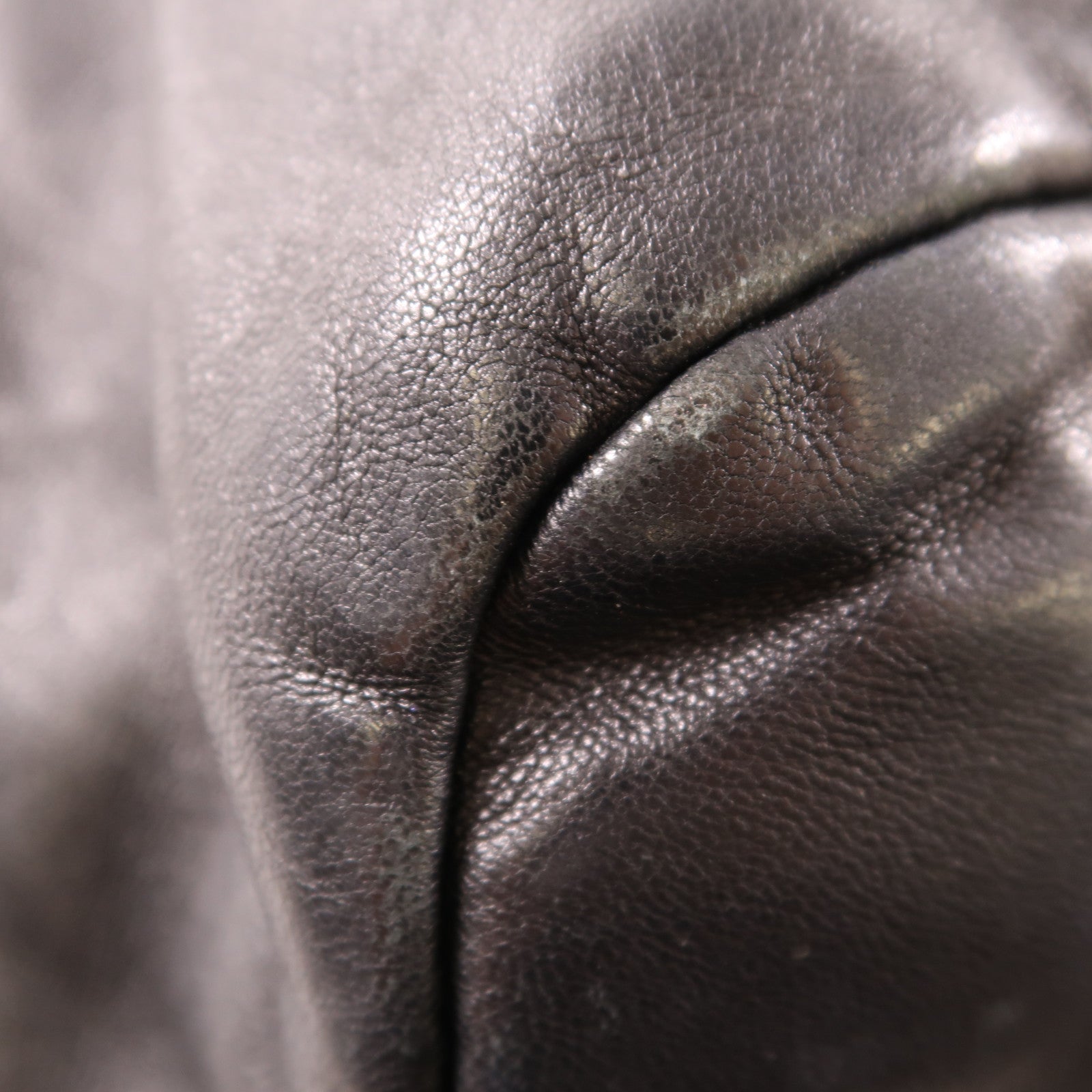 PRADA Handbag Nylon Leather Black