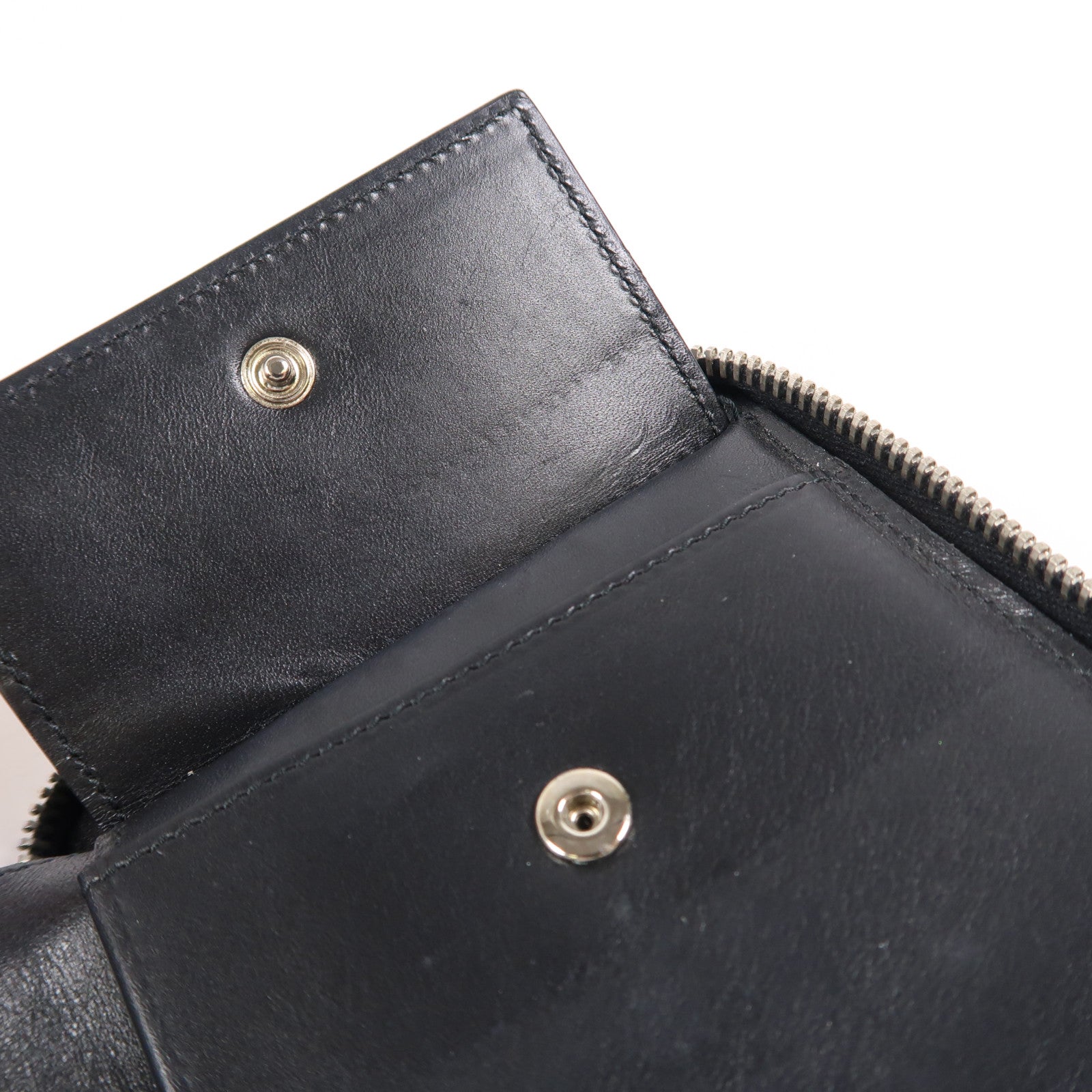 SAINT LAURENT 牛皮皮革Wallet銀扣錢包