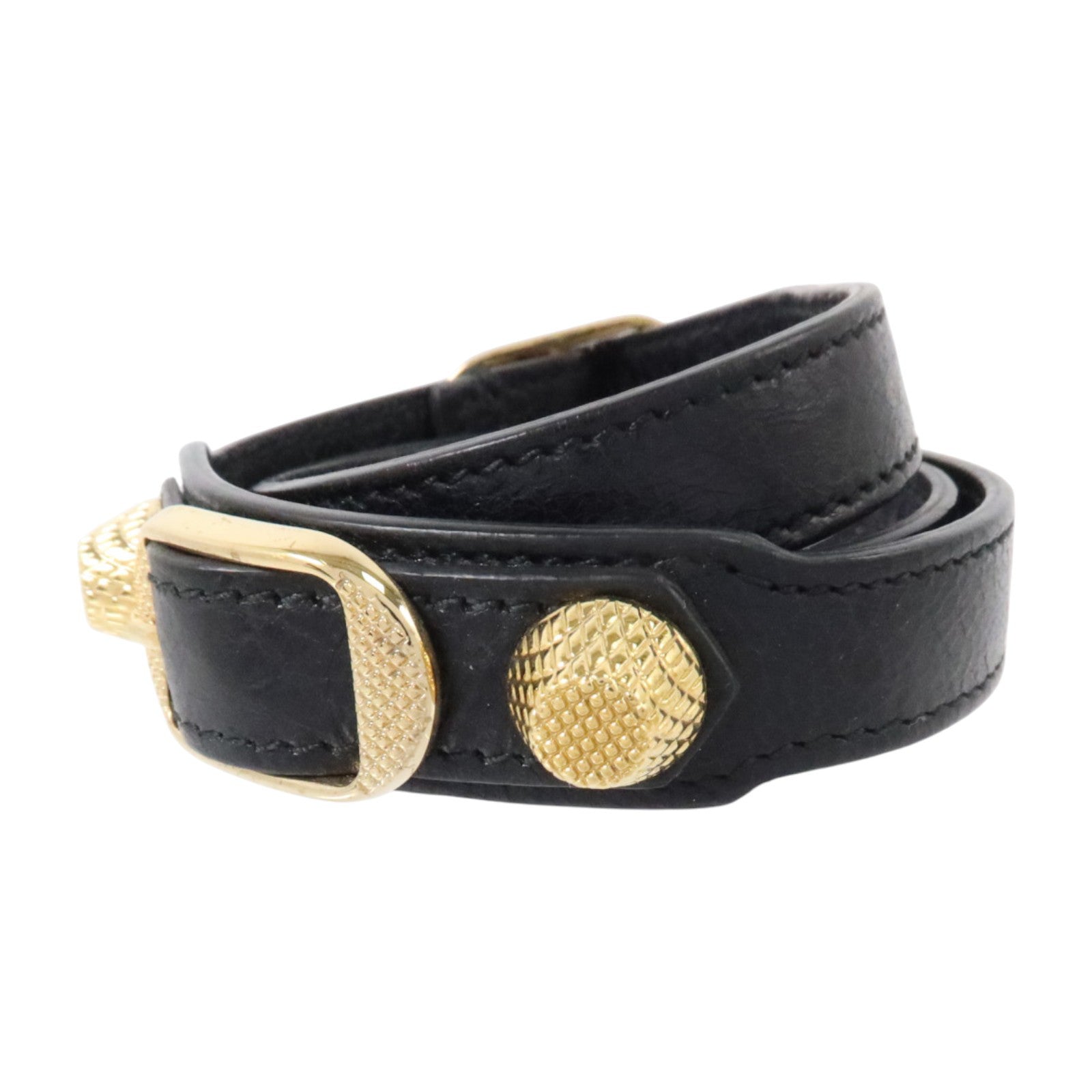 BALENCIAGA 牛皮皮革Giant Triple Tour Bracelet金扣手鏈