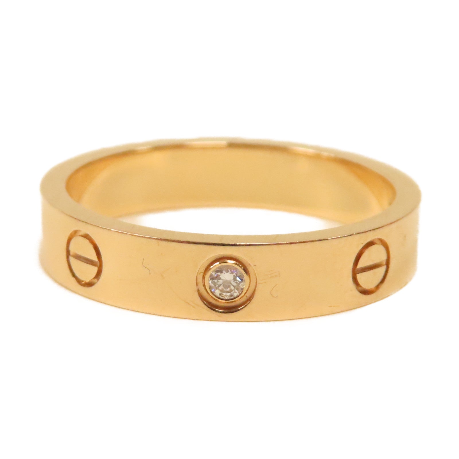 CARTIER 18K玫瑰金Love Wedding Ring 1 Diamond戒指Cartier#55 US#7