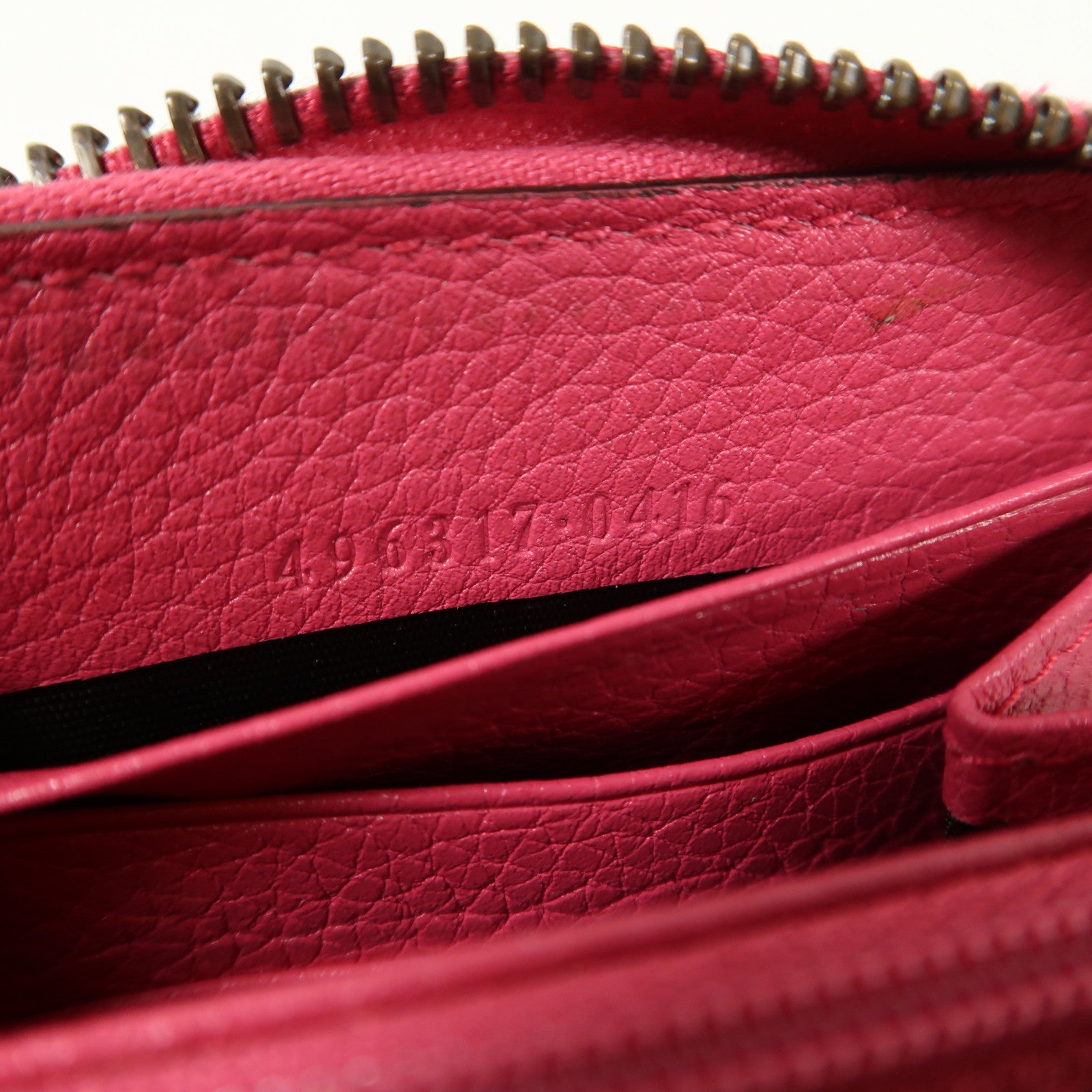 GUCCI CC Long Wallet 496317 Calfskin Leather Pink