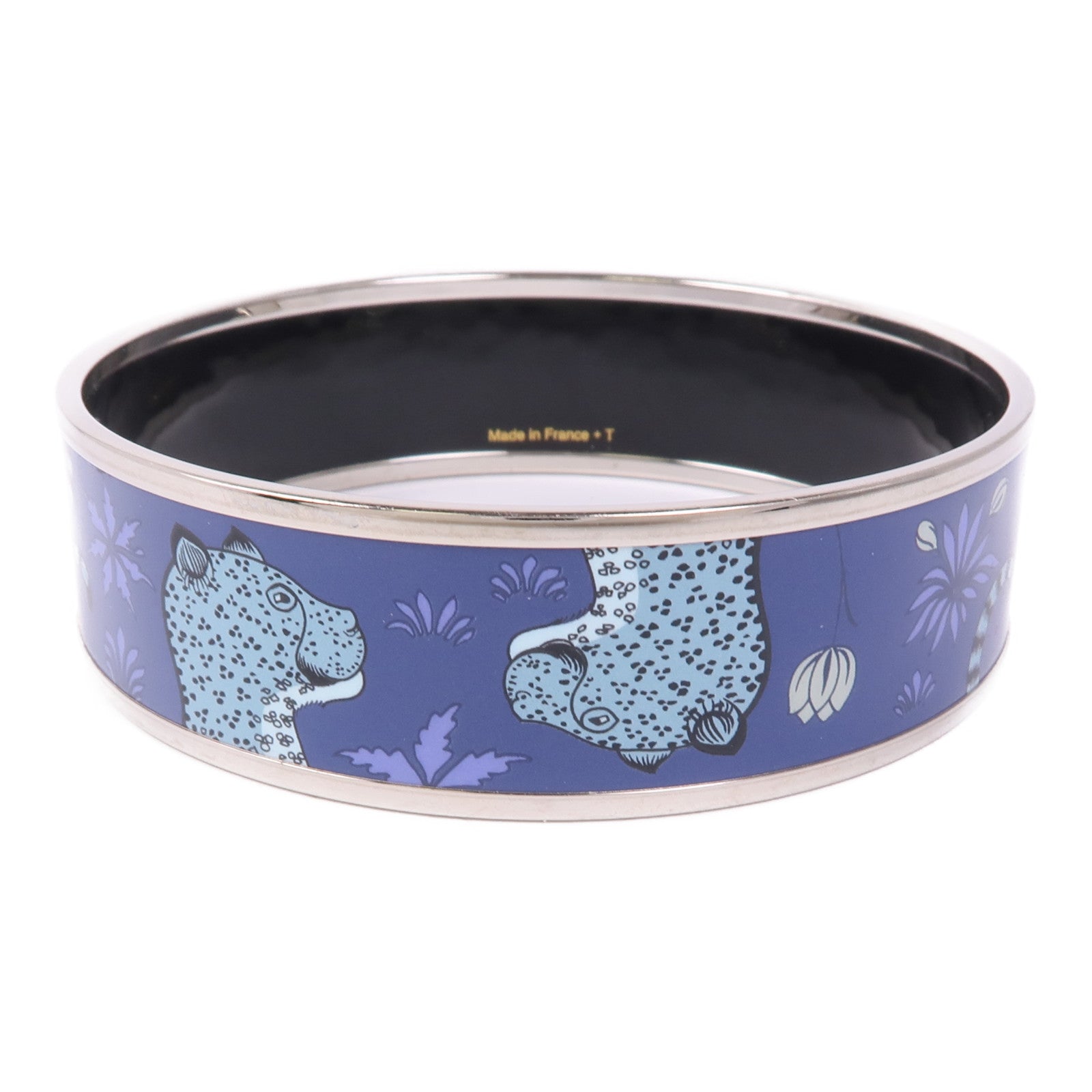HERMES 金屬/琺瑯Blue Leopard Bracelet手鐲