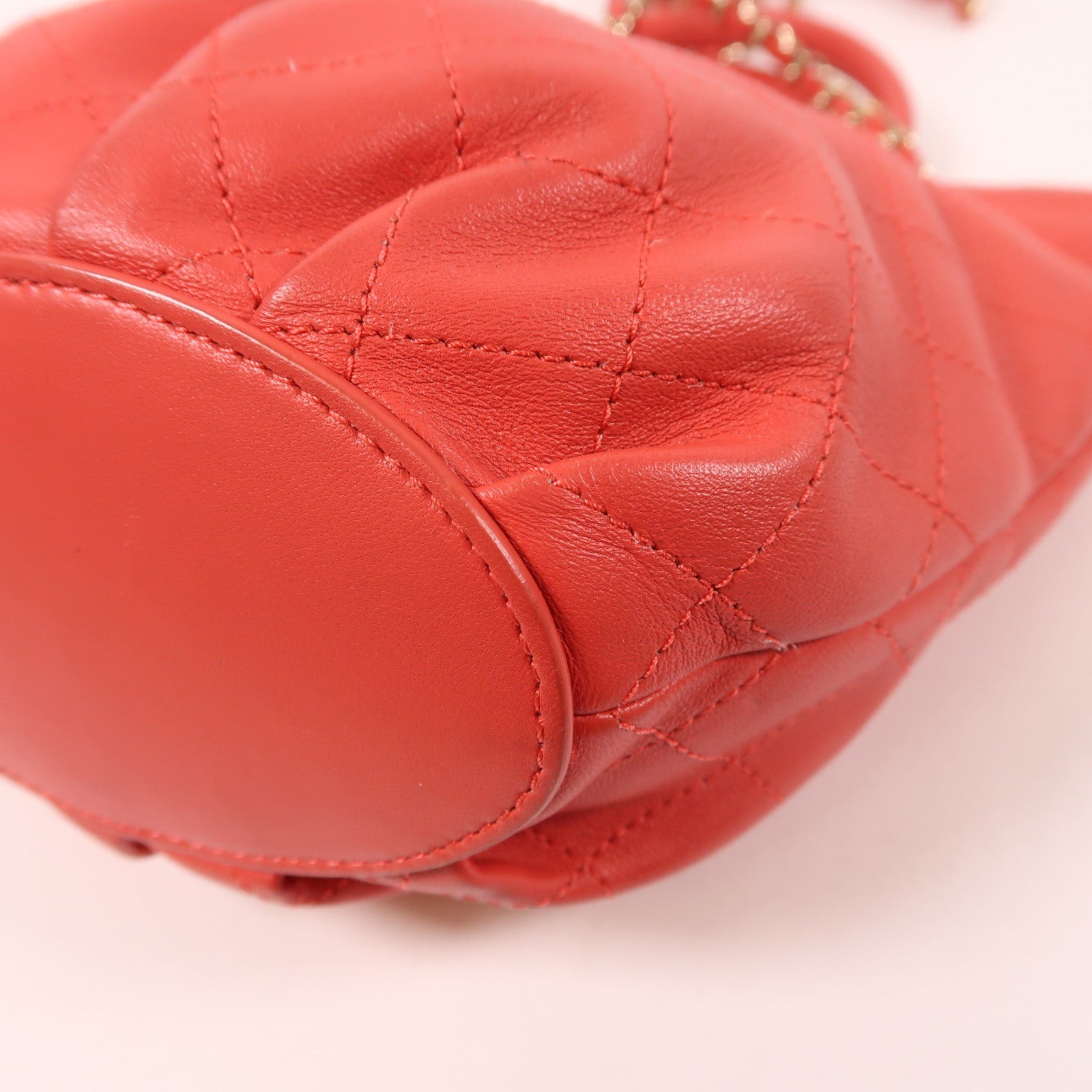 CHANEL 羊皮皮革2 Way Shoulder Bag金扣手挽肩背兩用袋紅色