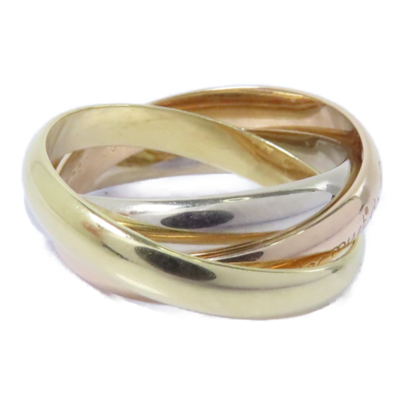 CARTIER 18K黃金/白金/玫瑰金Trinity Ring戒指Cartier#56/US#7.5