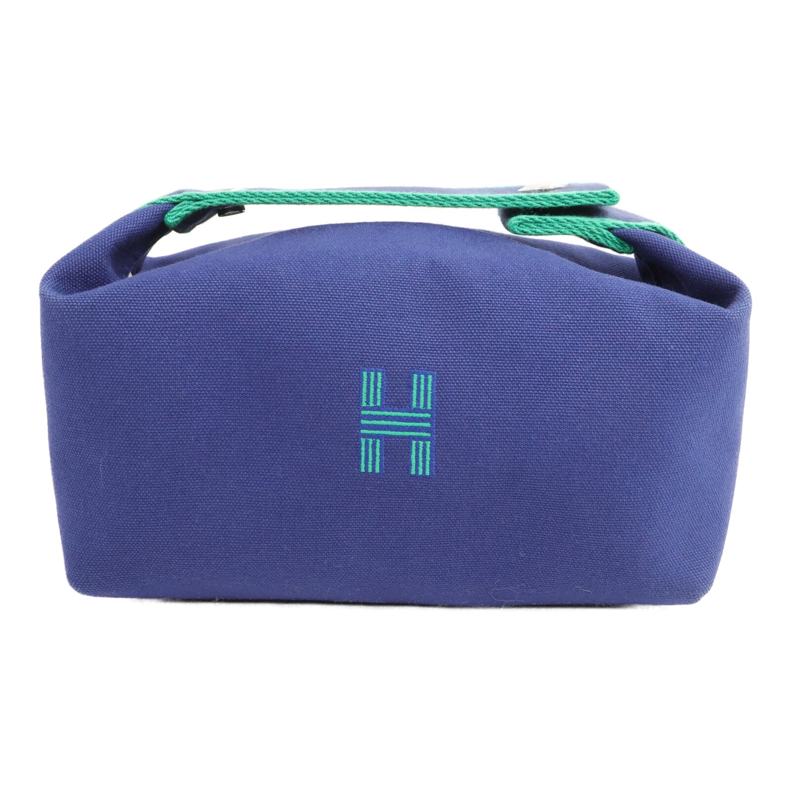 HERMES 帆布Bride A Brac PM手挽袋Bleu Marine