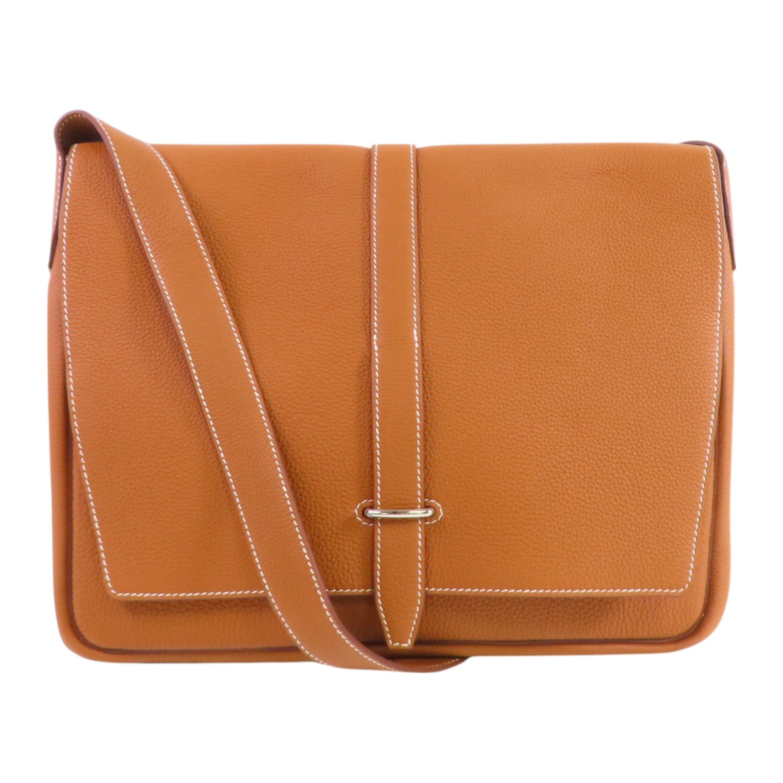 HERMES Togo皮革Steve Light Messenger銀扣肩背袋