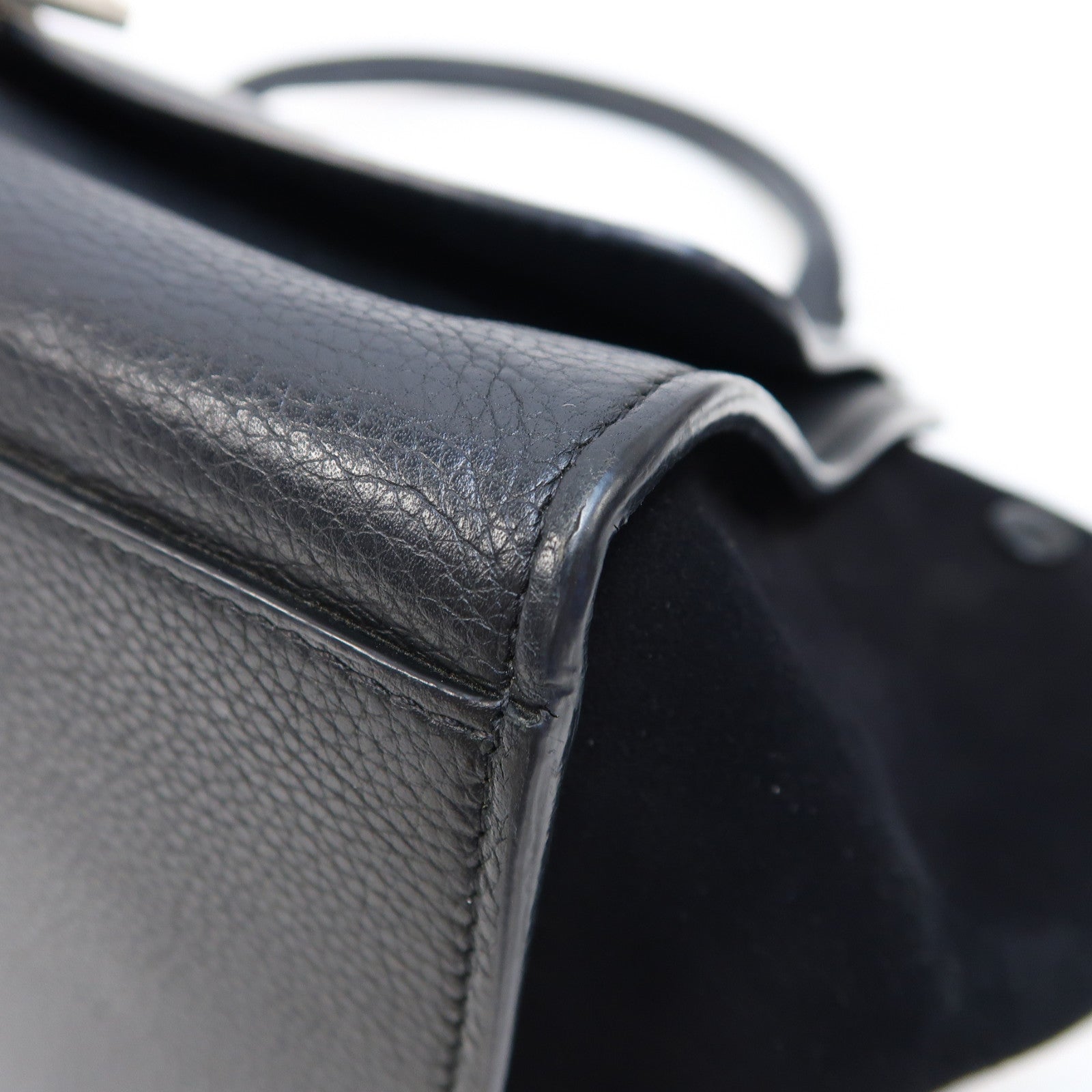 CELINE 【激減優惠】牛皮皮革Trapeze銀扣手挽肩背兩用袋黑色