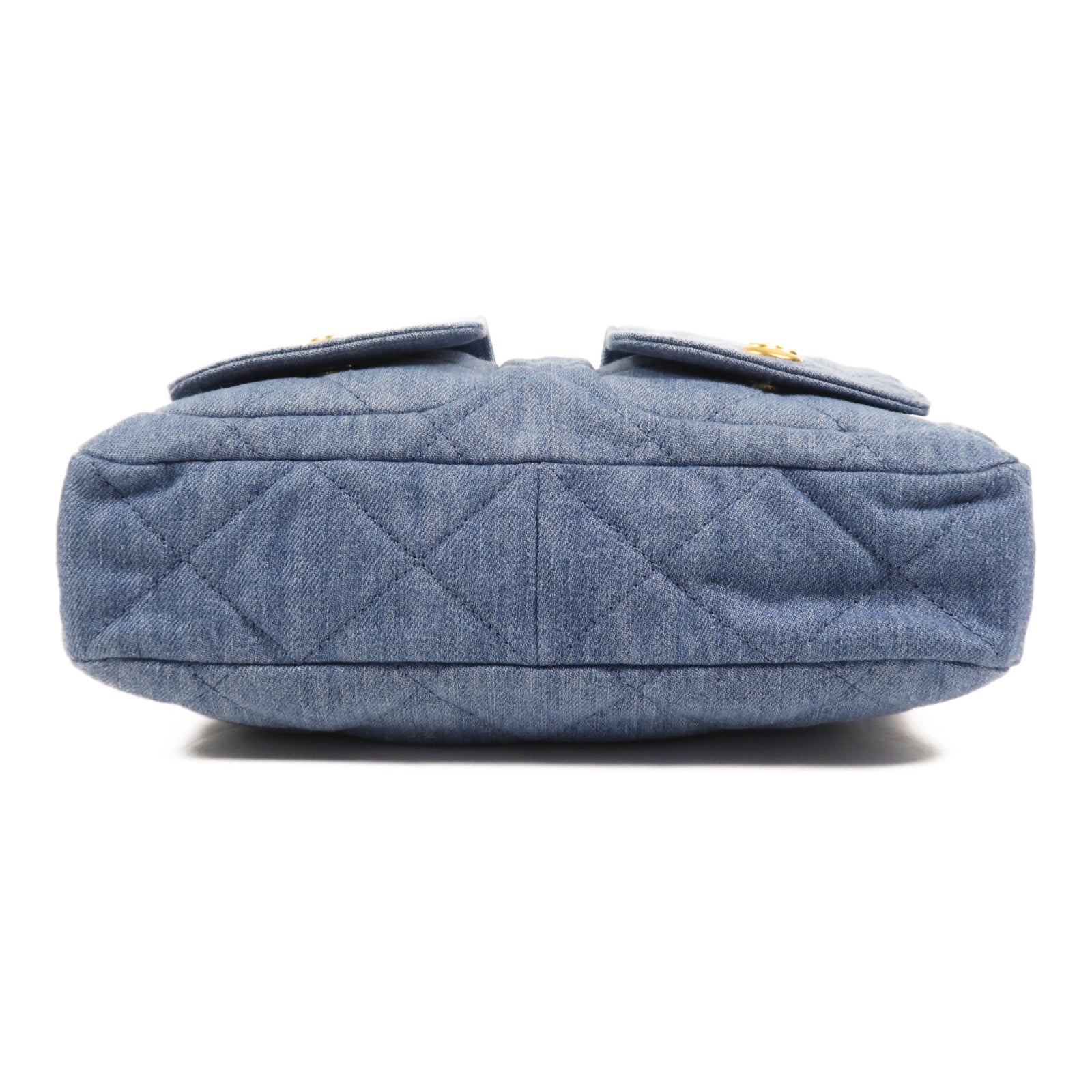 CHANEL 牛仔布Hobo Hand Bag金扣手挽肩背兩用袋