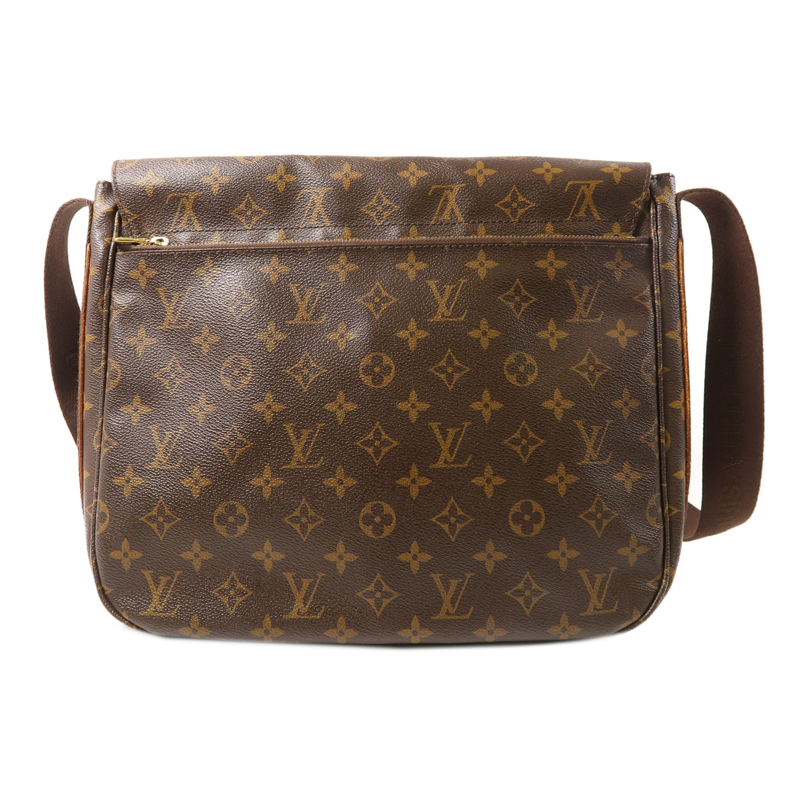 LOUIS VUITTON Monogram Abbesses金扣肩背袋棕色