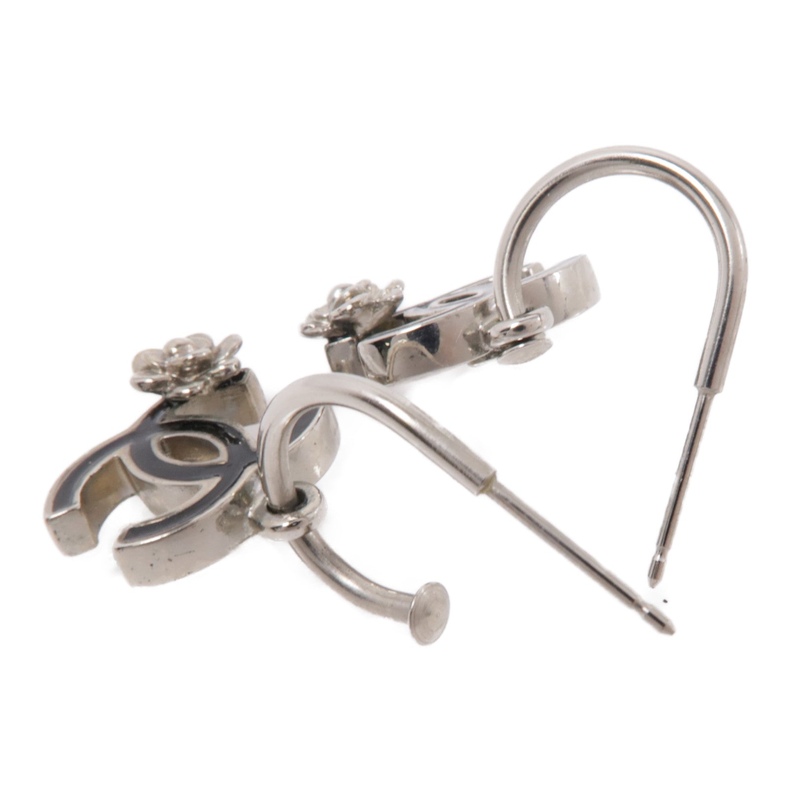 CHANEL 金屬Earrings耳環黑色/銀色