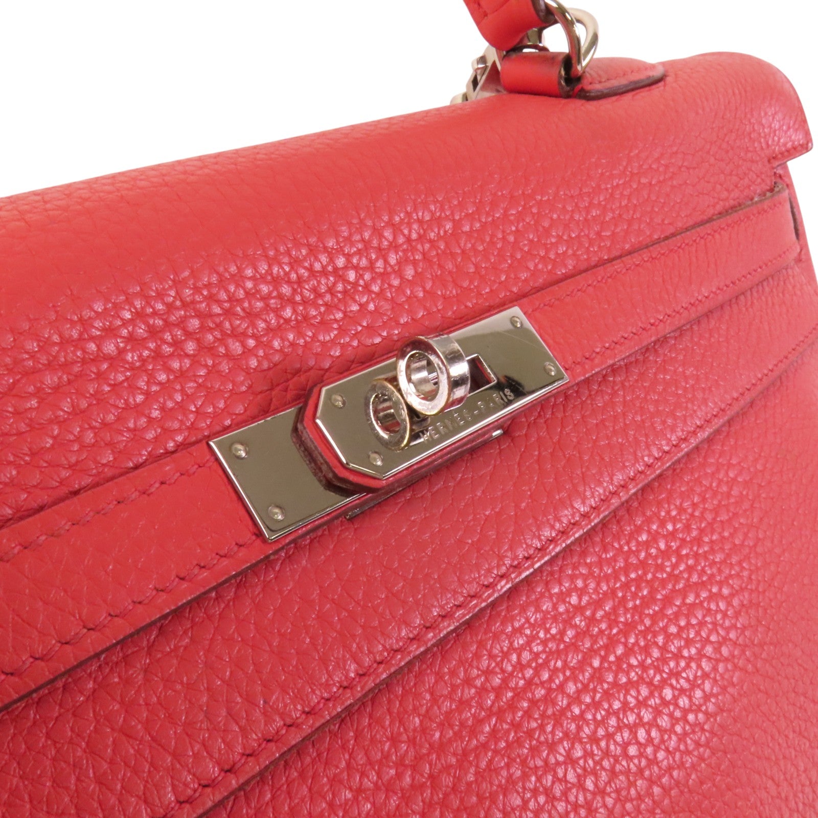 HERMES Clemence皮革Kelly 35銀扣手挽肩背兩用袋