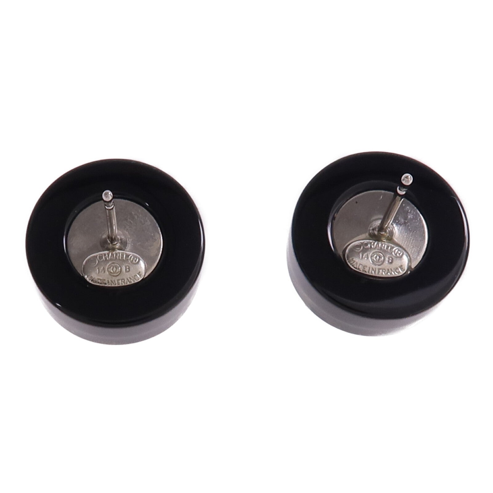 CHANEL PVC/金屬Earrings銀扣耳環