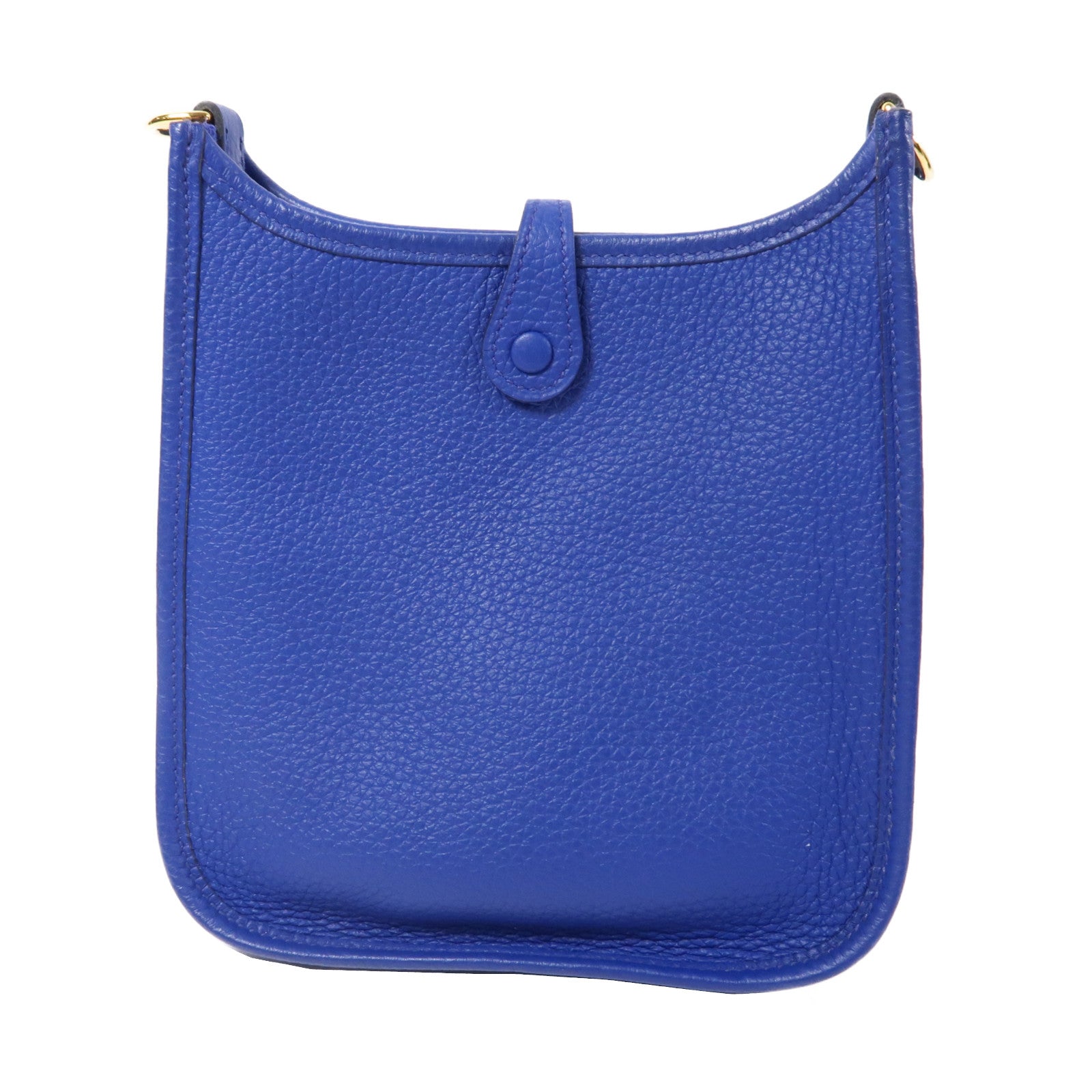 HERMES Clemence皮革Evelyne TPM金扣肩背袋Bleu Electrique/藍色