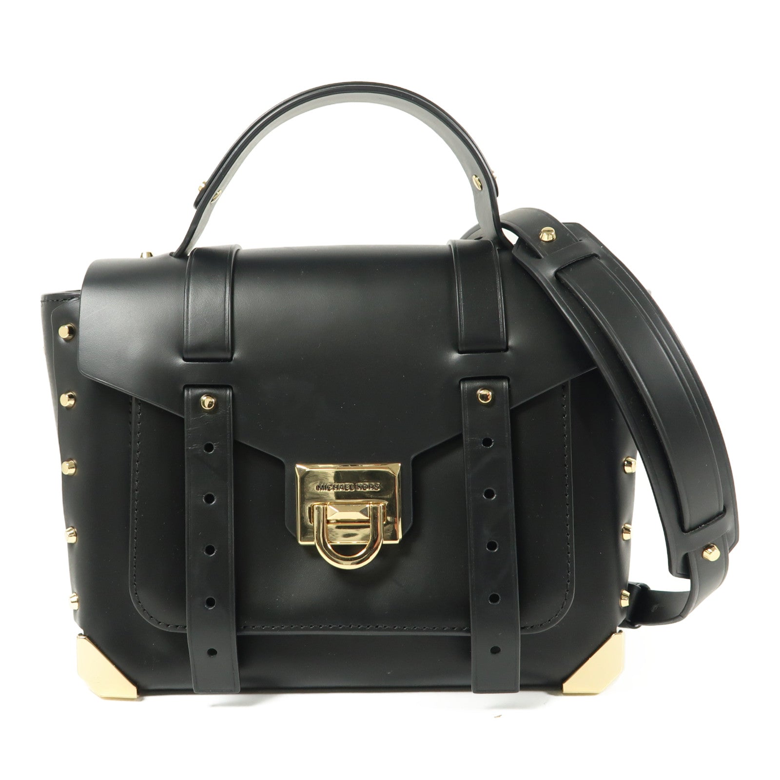 Michael Kors 牛皮皮革Hand Bag金扣手挽肩背兩用袋
