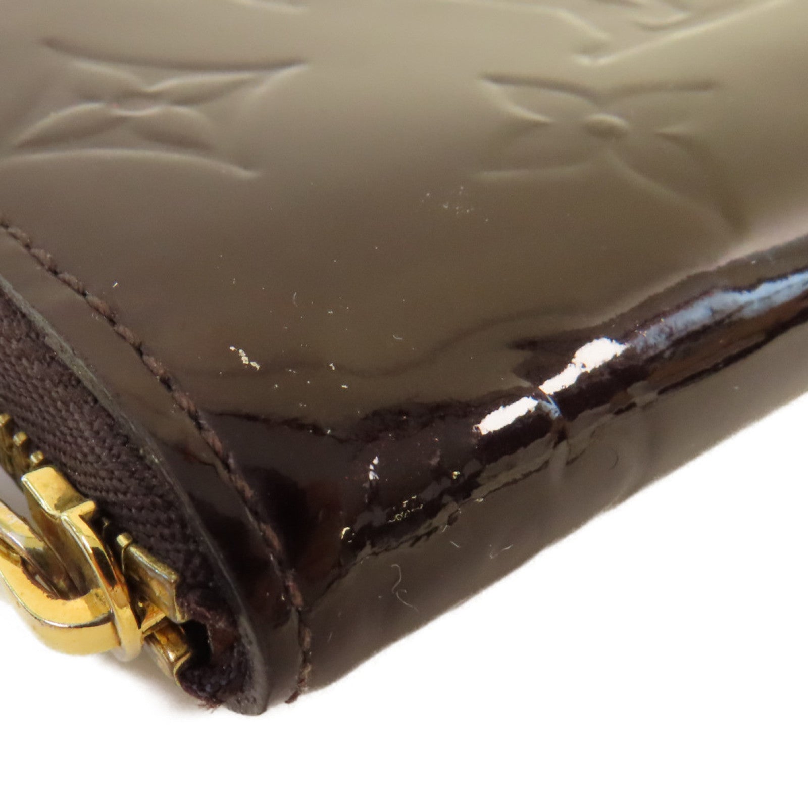 LOUIS VUITTON 【激減優惠】Monogram Vernis Zippy Coin Purse金扣拉鏈零錢卡套酒紅色