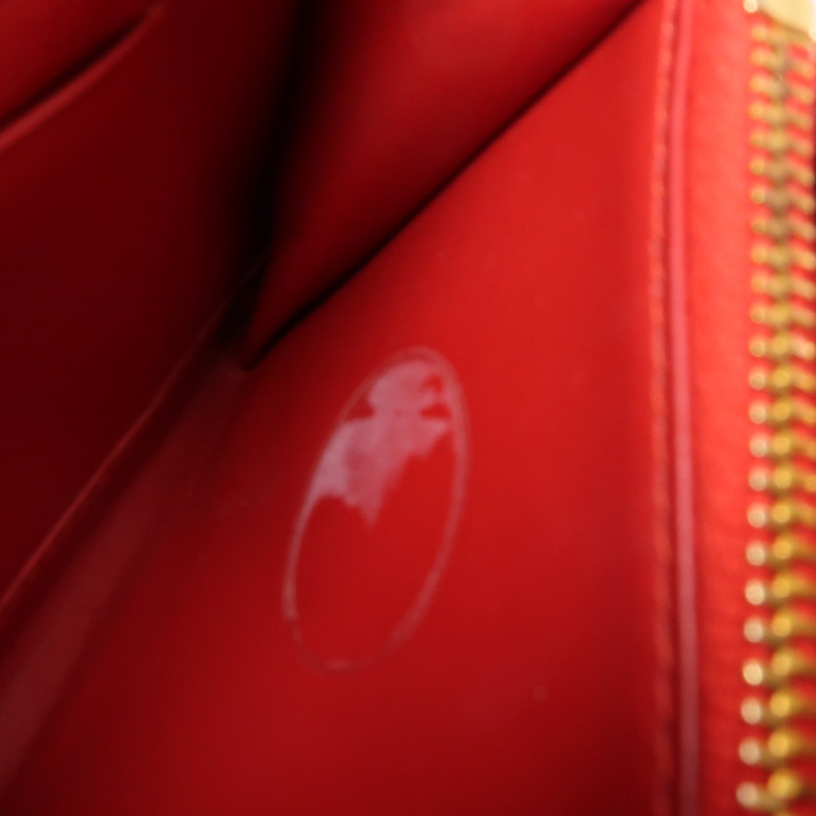 PRADA 皮革Zipper Wallet金扣錢包紅色