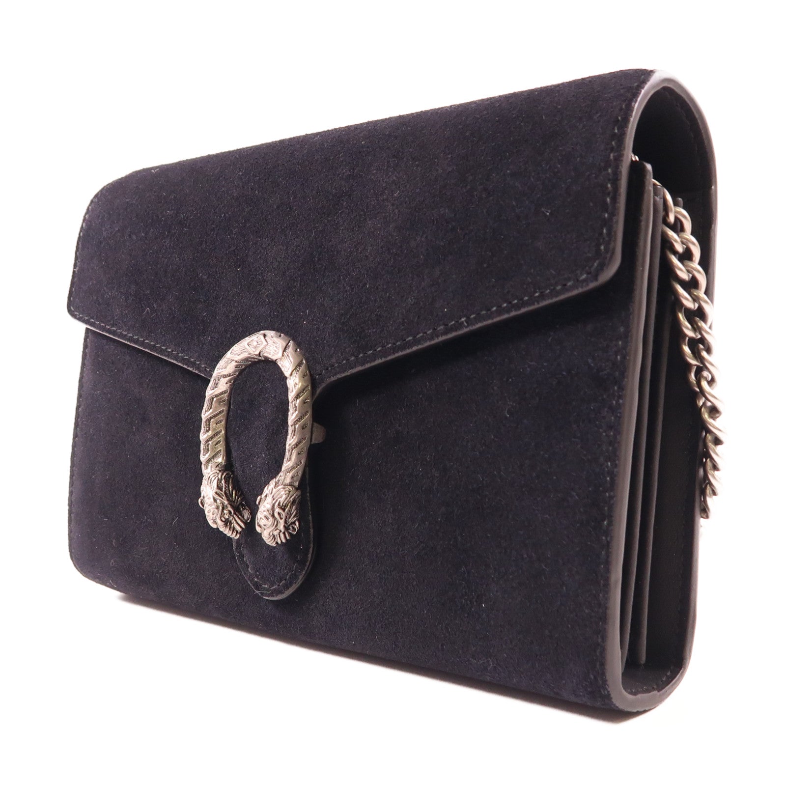 GUCCI GG SHW Dionysus Chain Wallet Chain Shoulder Bag 401231 Suede Black