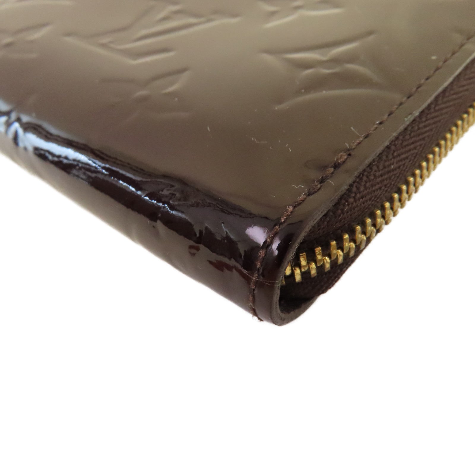 LOUIS VUITTON 【激減優惠】Monogram Vernis Zippy Coin Purse金扣拉鏈零錢卡套酒紅色