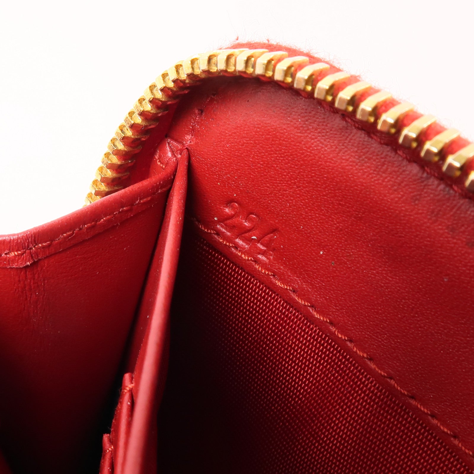PRADA 皮革Zipper Wallet金扣錢包紅色