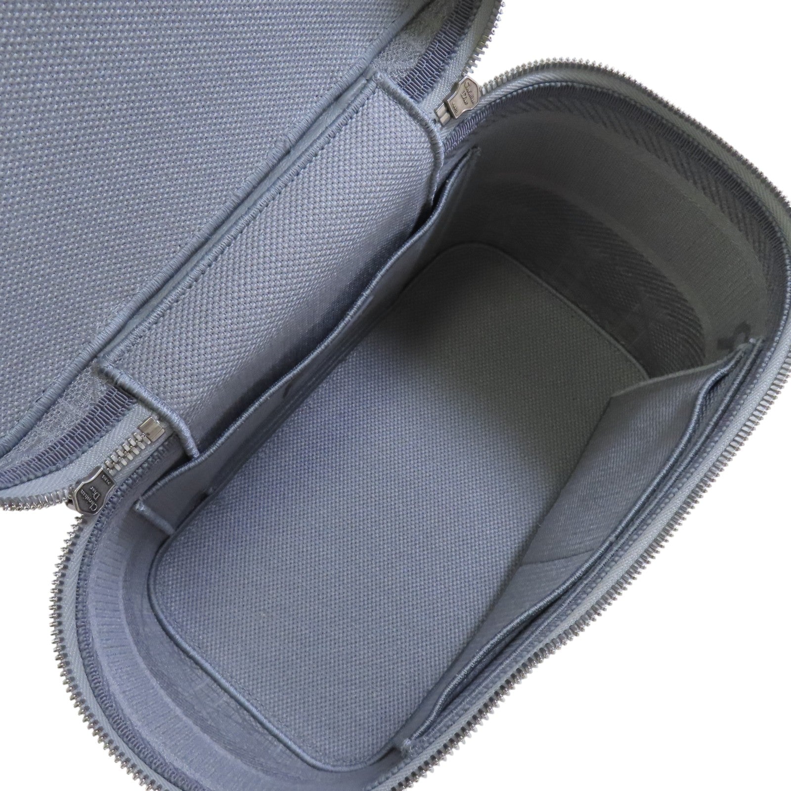 Dior 帆布Vanity case銀扣手挽袋